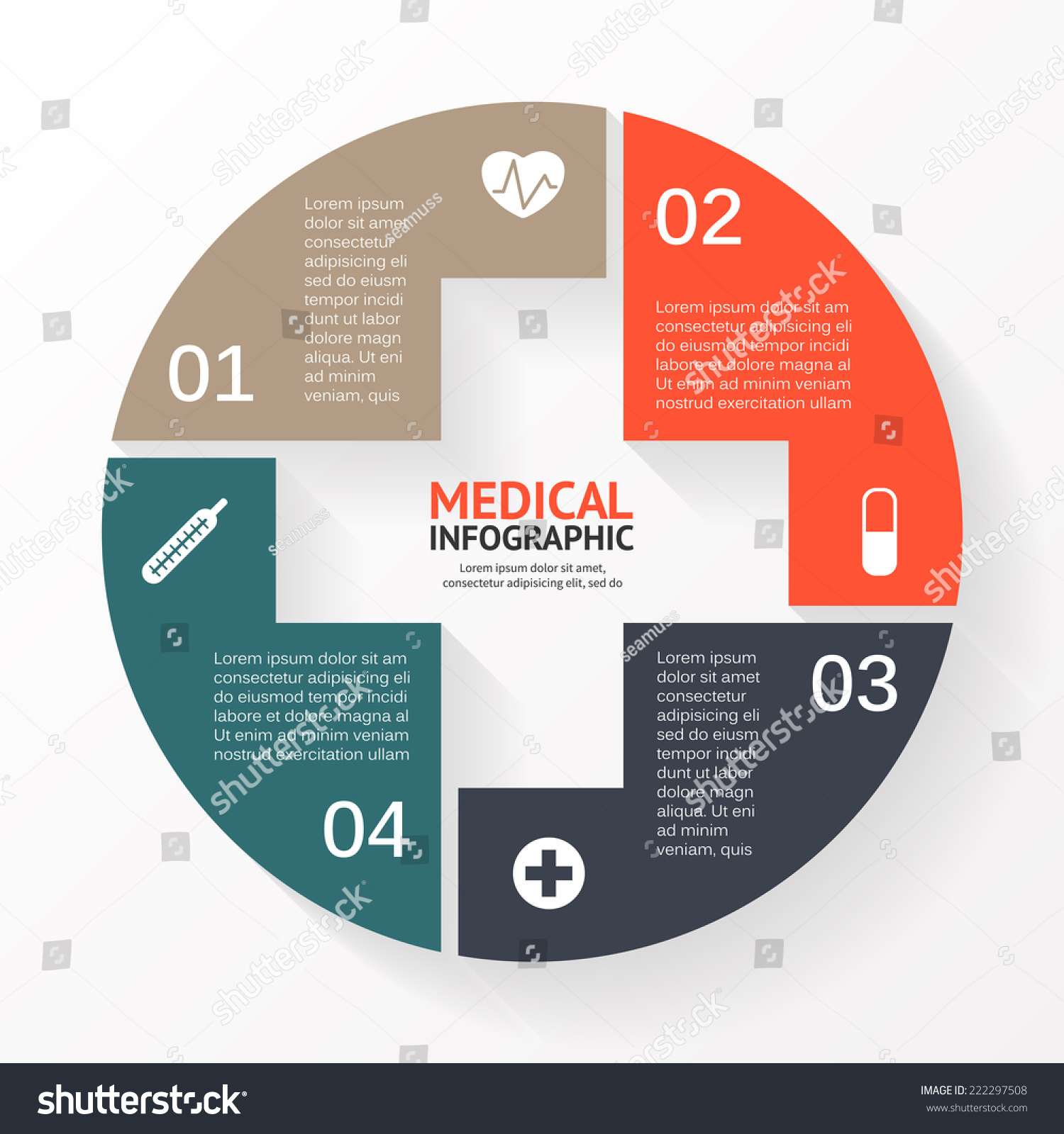 Vector Circle Plus Sign Infographic Template Stock Vector (Royalty Free ...