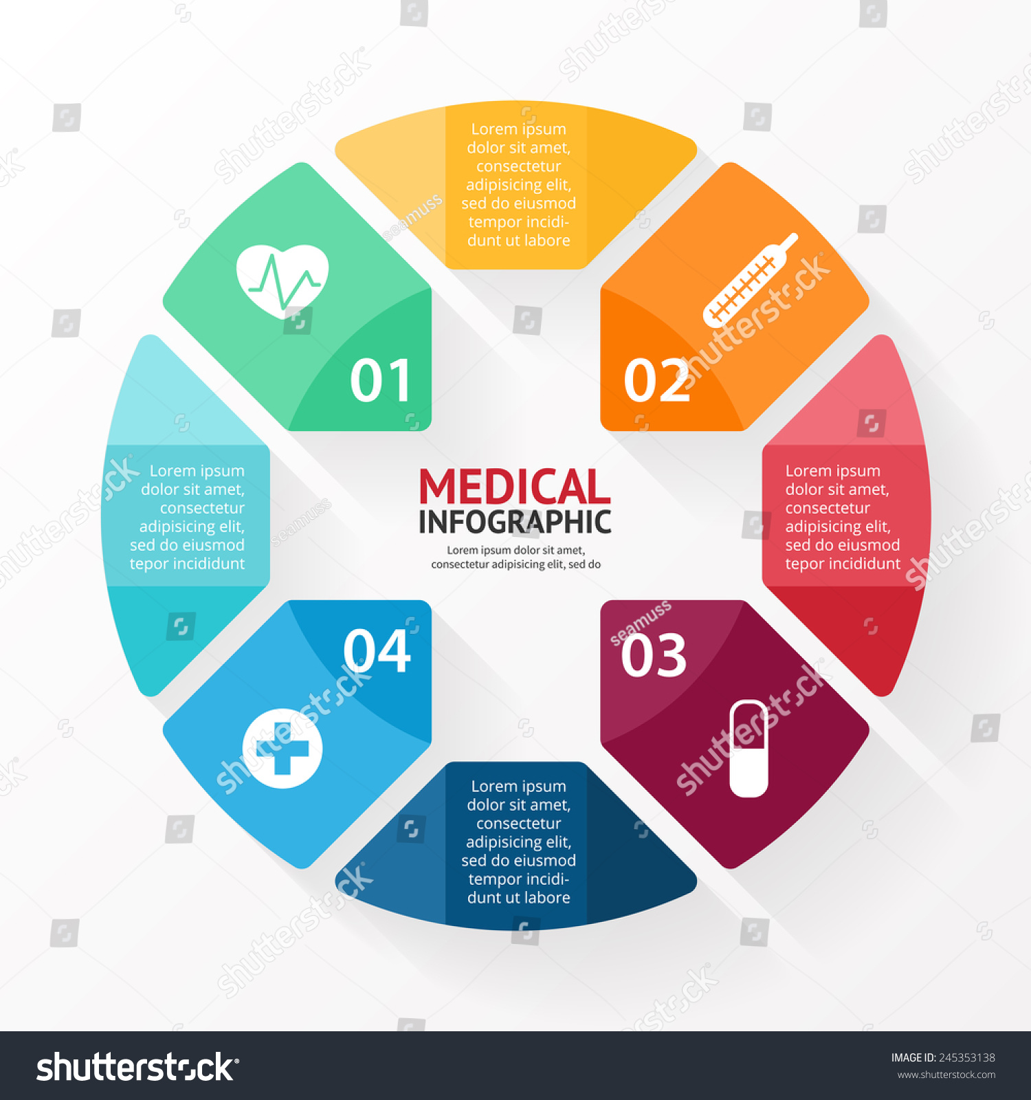 Vector Circle Plus Sign Infographic. Template For Diagram, Graph ...