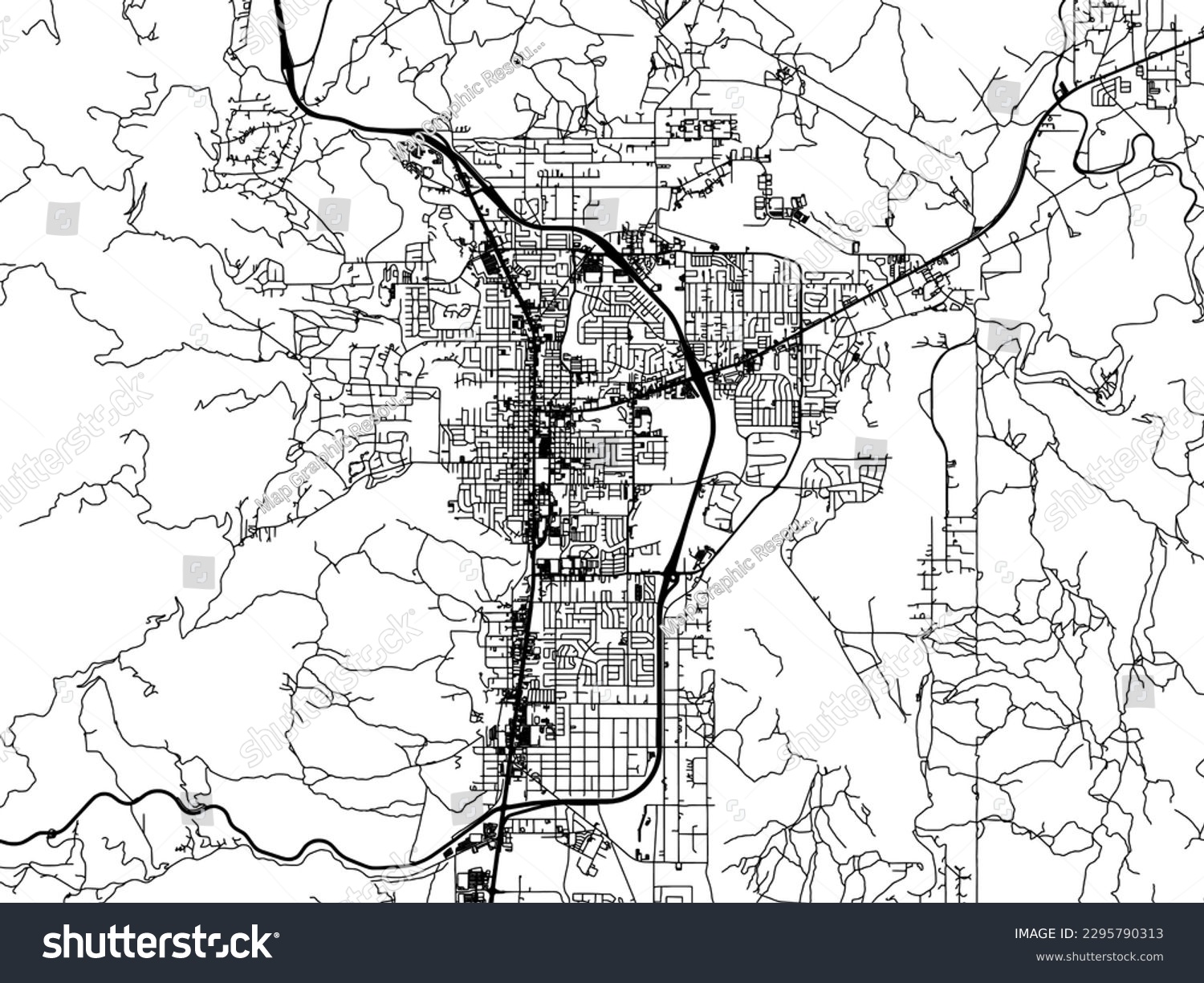 SVG of Vector city map of Carson City Nevada in the United States of America with black roads isolated on a white background. svg