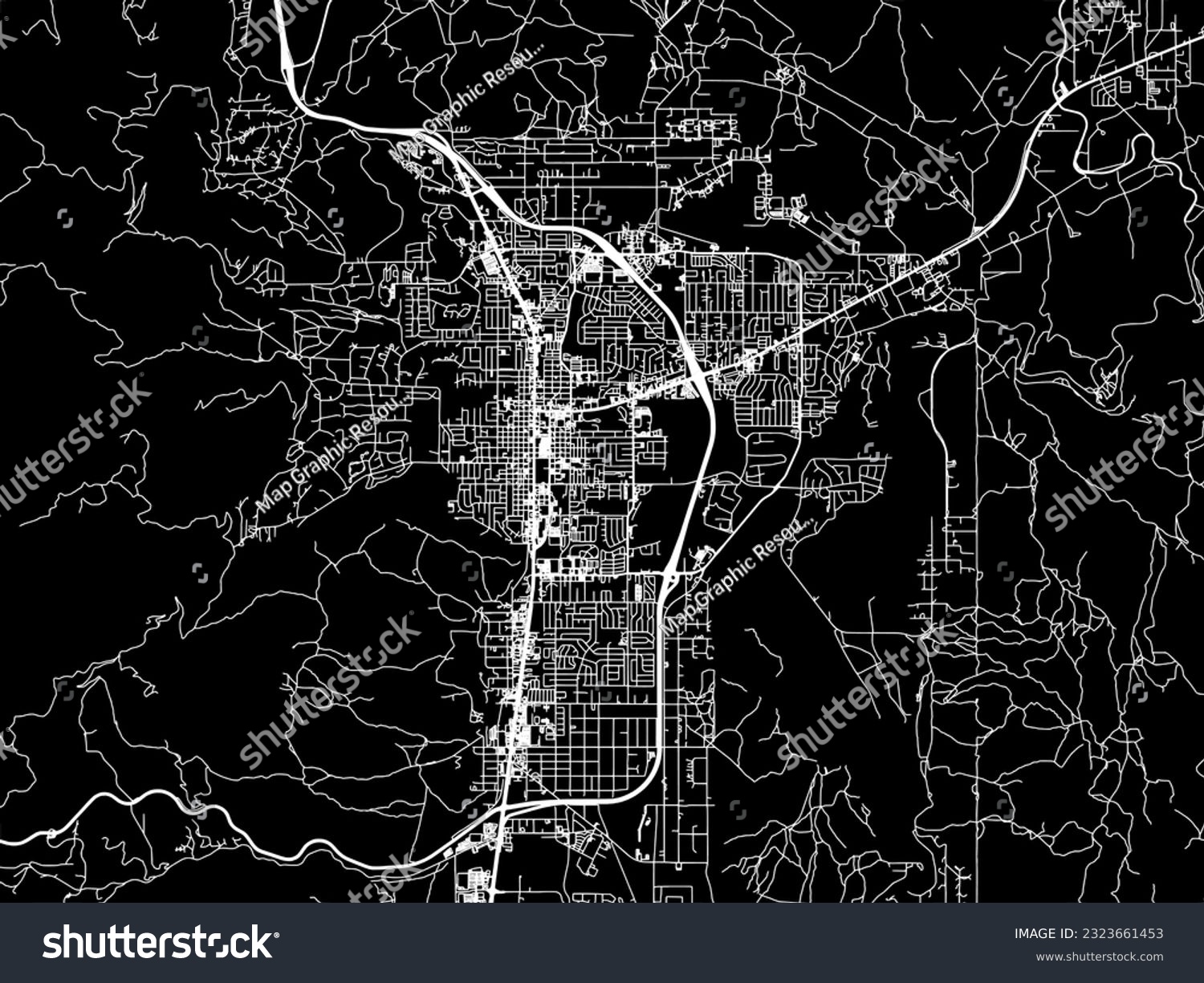 SVG of Vector city map of Carson City Nevada in the United States of America with white roads isolated on a black background. svg