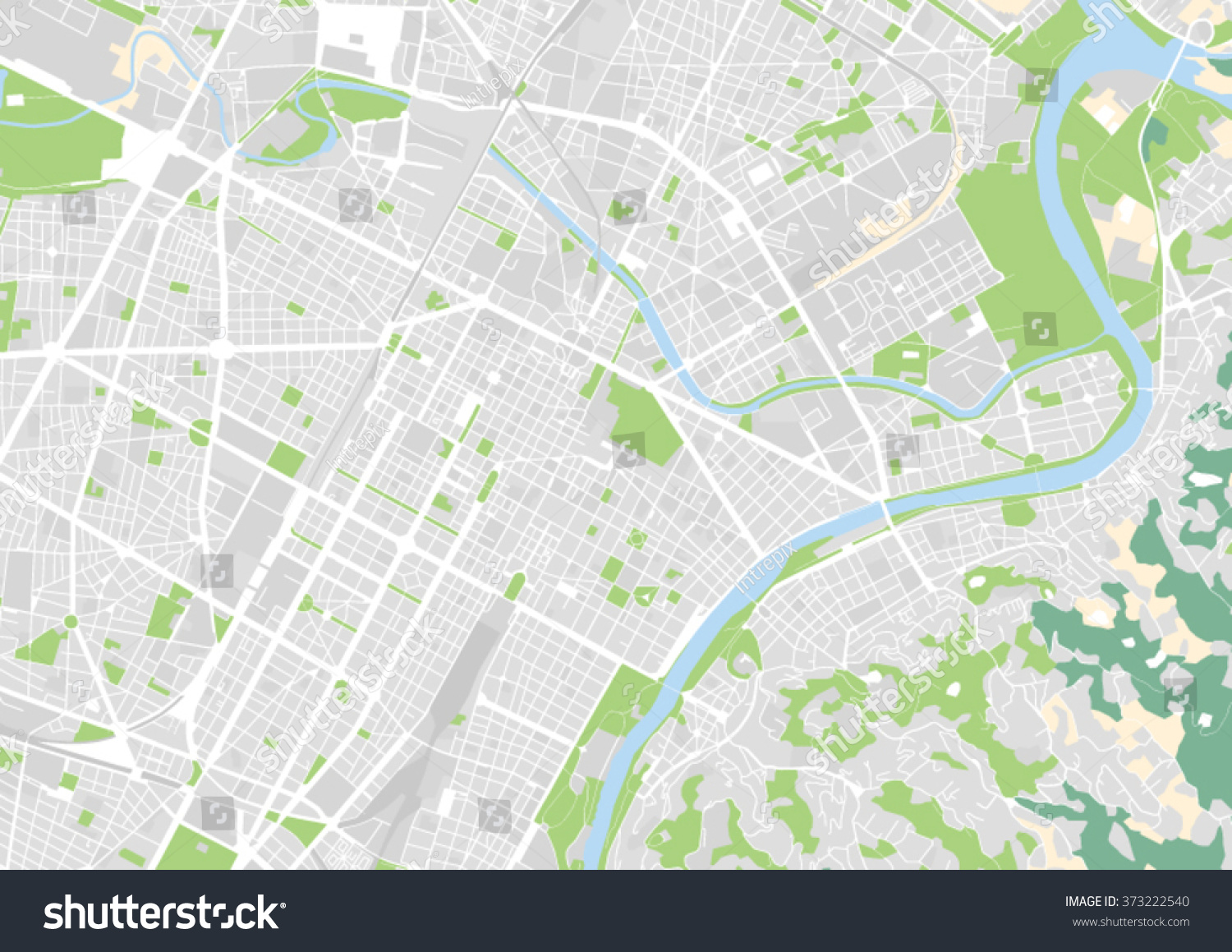 Vector City Map Of Turin Italy - Stock Vector Vector City Map Of Turin Italy 373222540