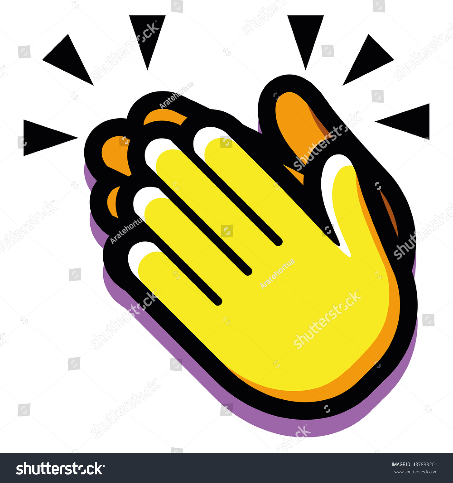 Vector Clapping Hands Isolated On White Stock Vector 437833201 ...