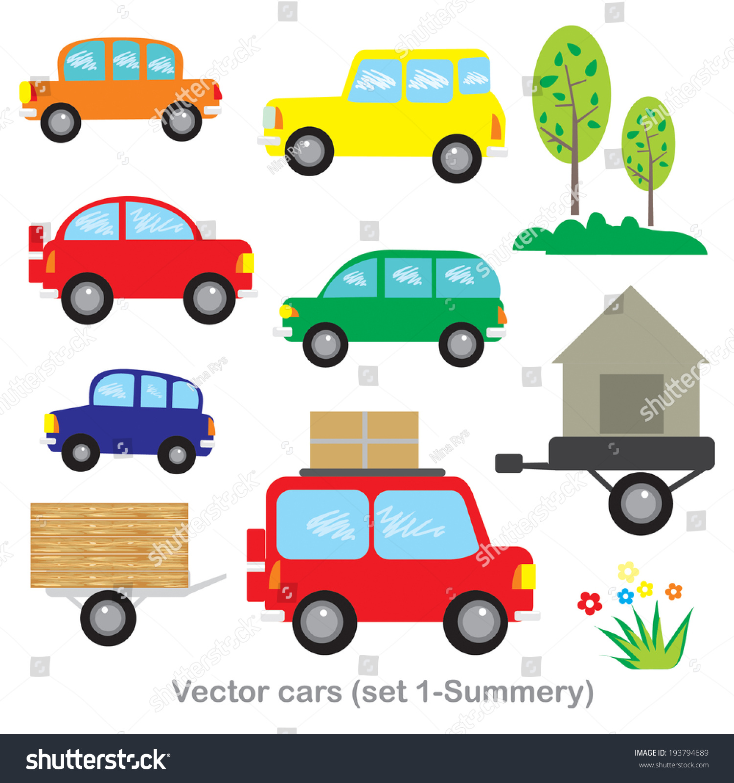 Vector Clip Art Cars Summer? - 193794689 : Shutterstock