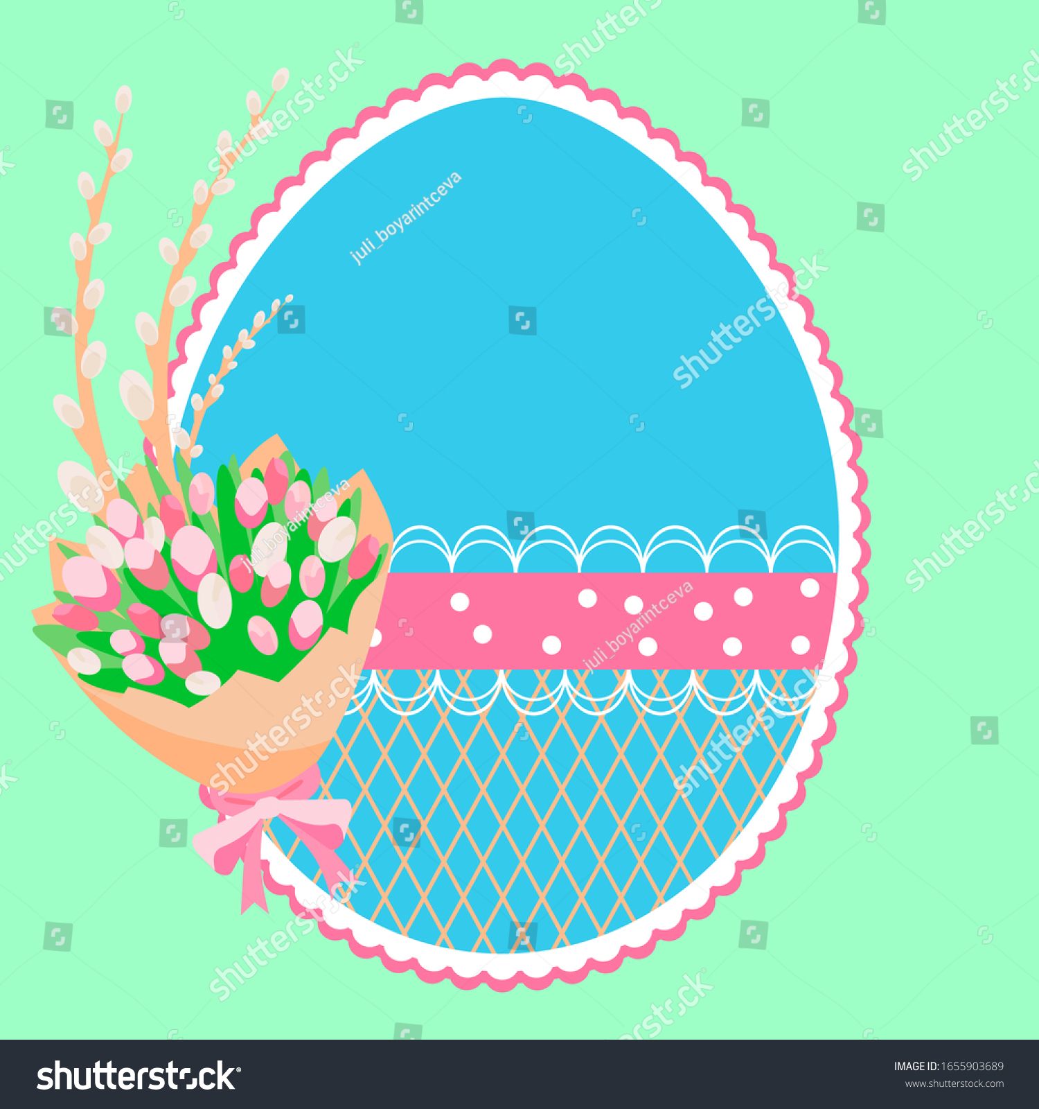 Vector Clipart Easter Set Colored Blue Stock Vector Royalty Free 1655903689