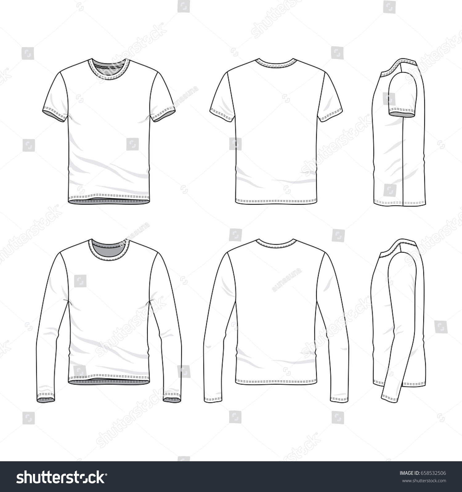 vector clothing templates blank shirts short stock vector royalty clothing templates
