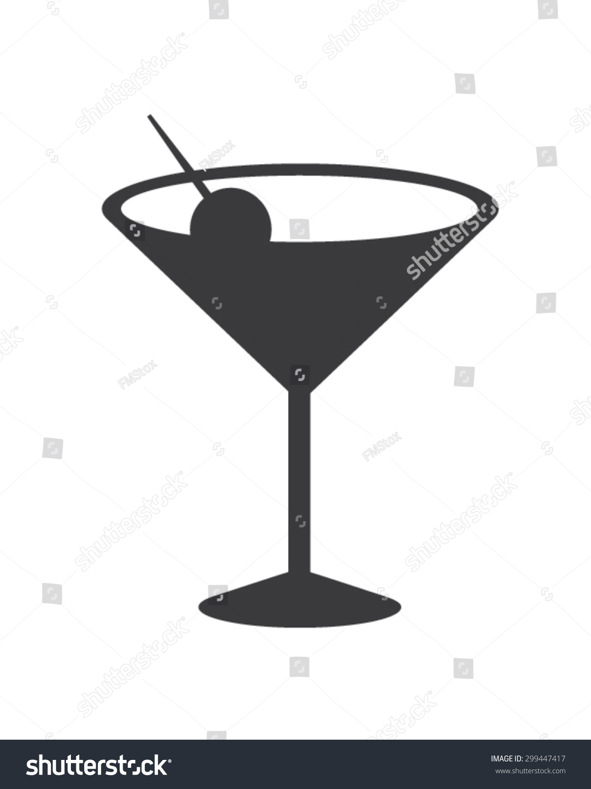 Vector Cocktail Glass Silhouette Stock Vector 299447417 ...