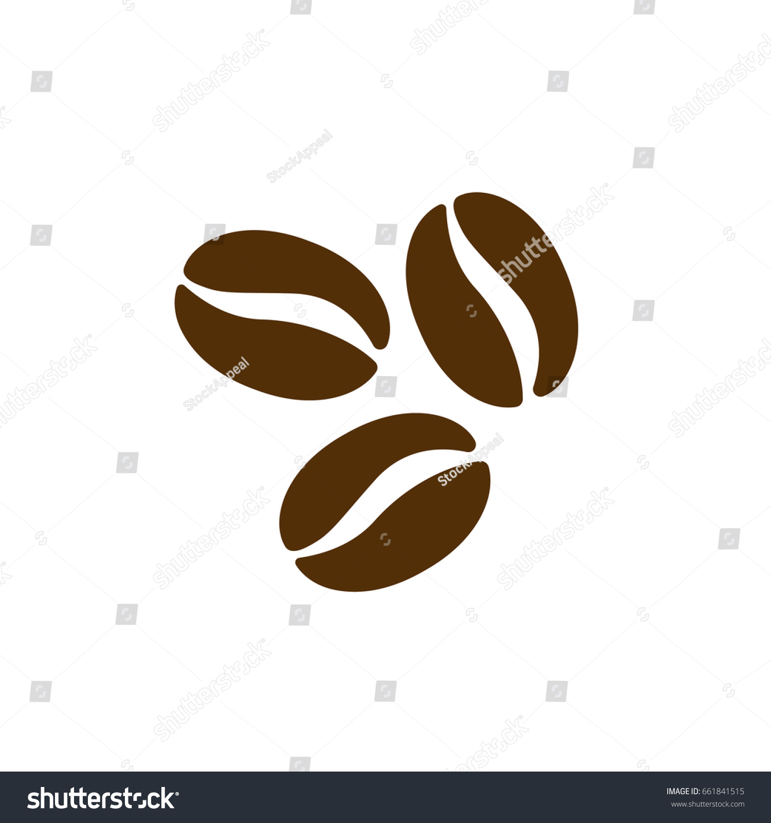 Vector Coffee Beans Icon Stock Vector Royalty Free 661841515