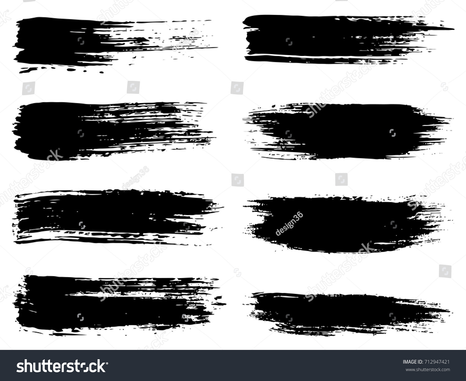 Vector Collection Artistic Grungy Black Paint Stock Vector (Royalty ...