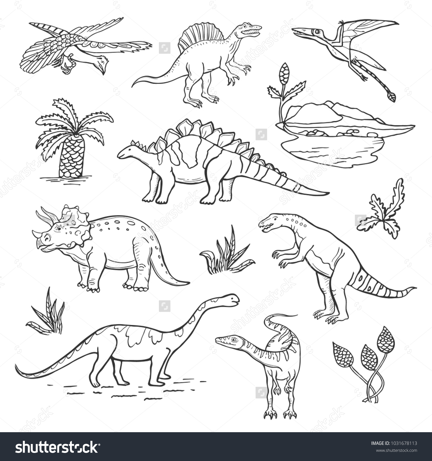 Dinosaur outline drawing Stock Illustrations, Images & Vectors ...