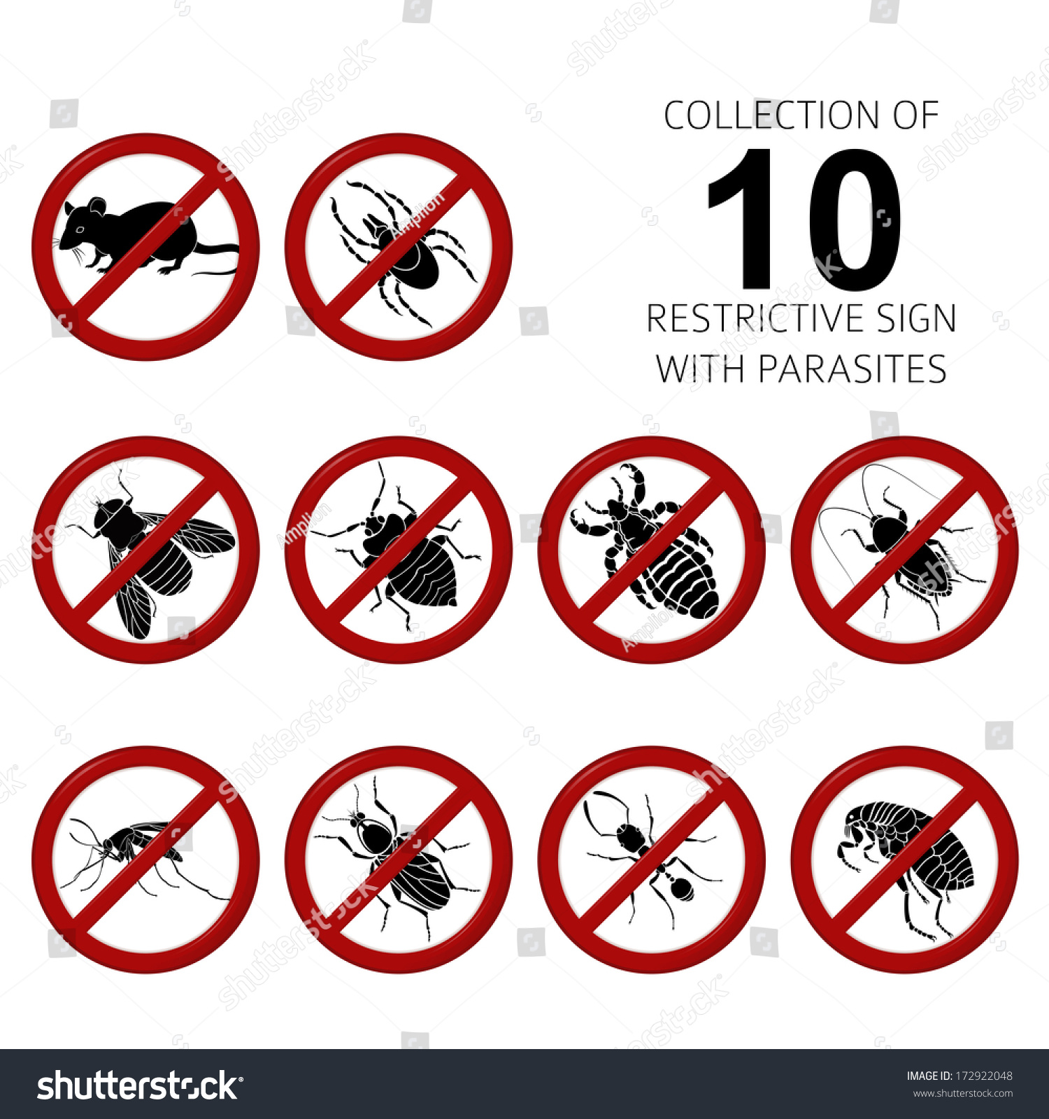Vector Collection Image 10 Parasites Stock Vector 172922048 - Shutterstock