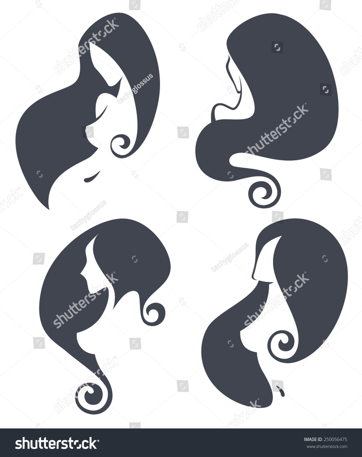 Vector Collection Naked Girls Silhouettes Reach Stock Vector Royalty Free 250056475 Shutterstock 8071