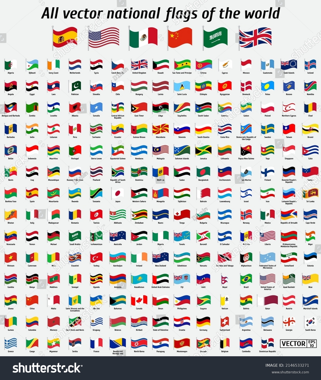 Vector Collection 208 National Pole Flags Stock Vector (Royalty Free ...