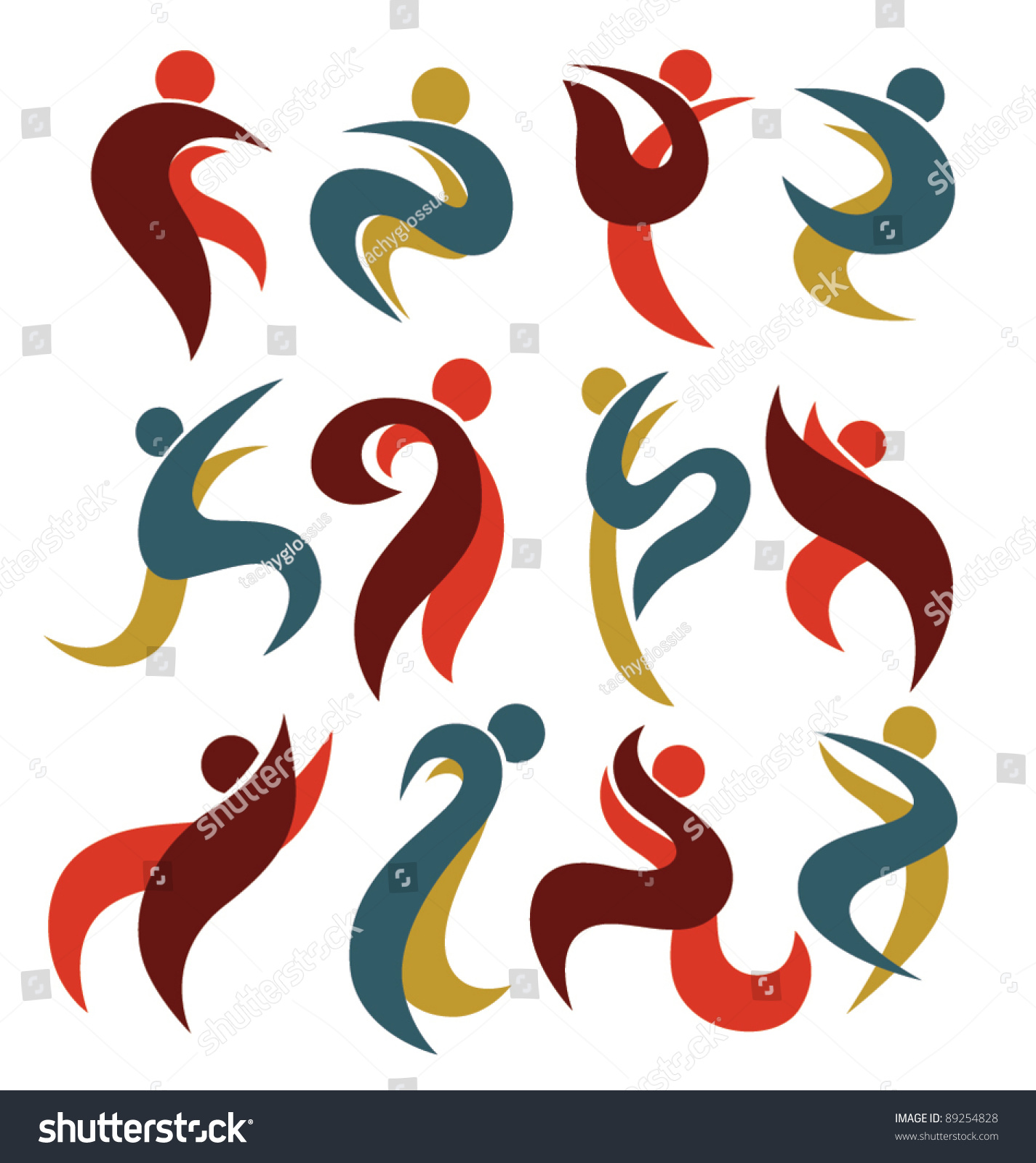 Vector Collection Of Stylized Dancing People - 89254828 : Shutterstock