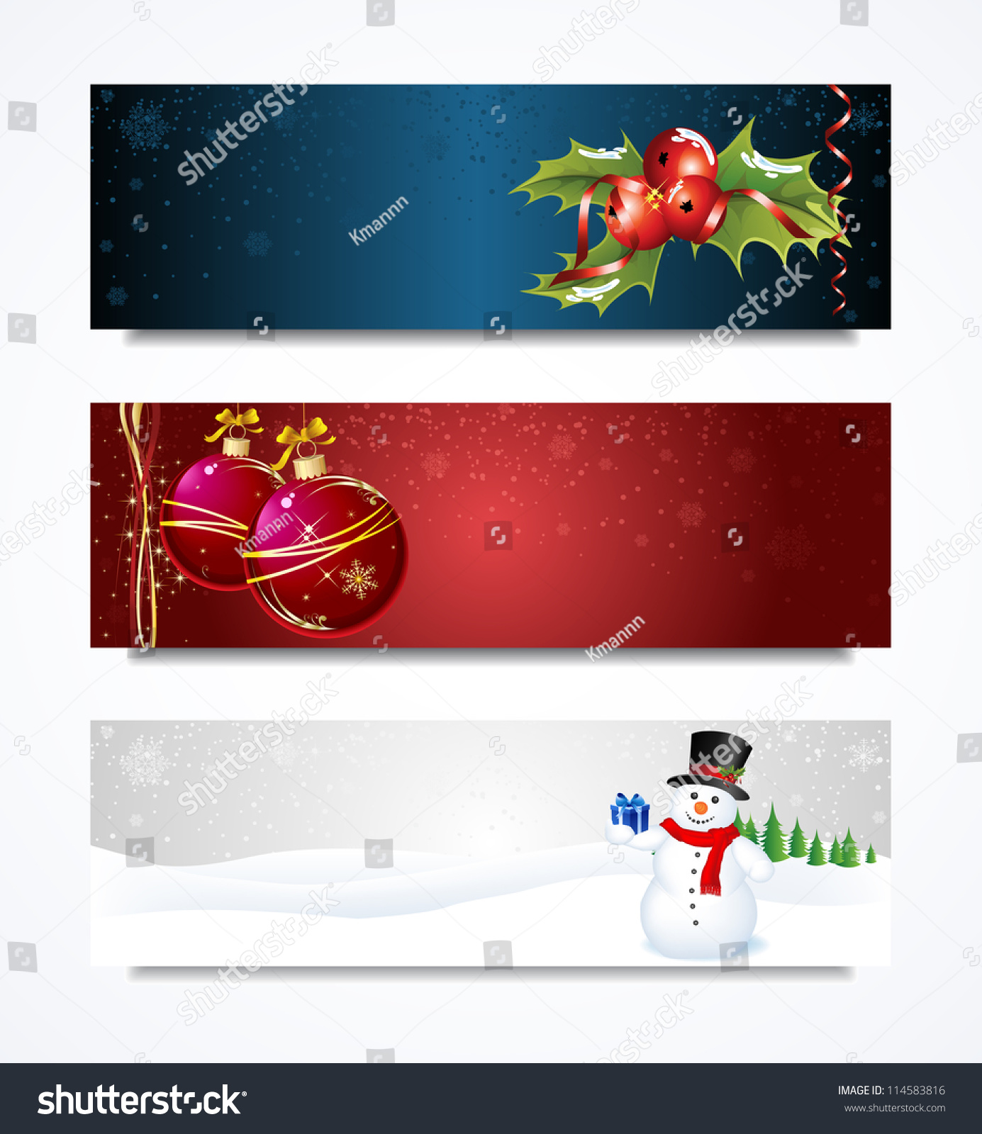 Vector Collection Set Of Christmas Headers. / Christmas Header ...