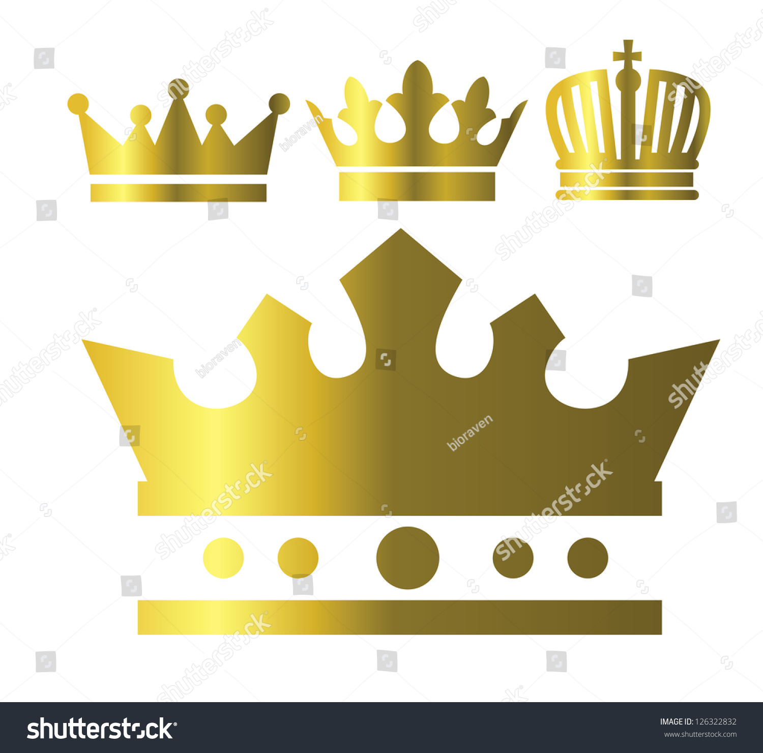 Vector Color Crown Icons Set On Stock Vector 126322832 - Shutterstock