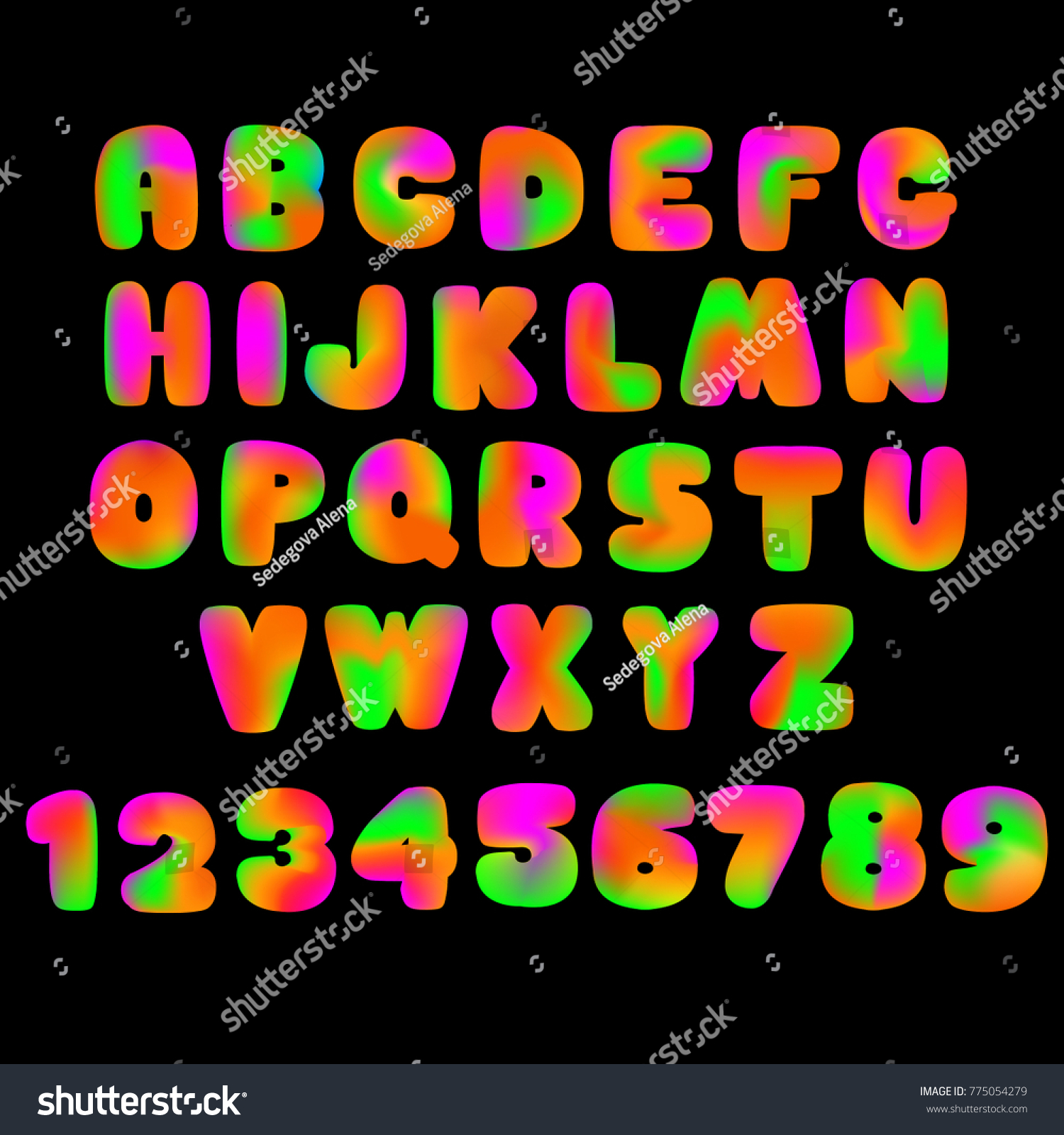 Vector Colorful Curvy Liquid Letters On Stock Vector Royalty Free