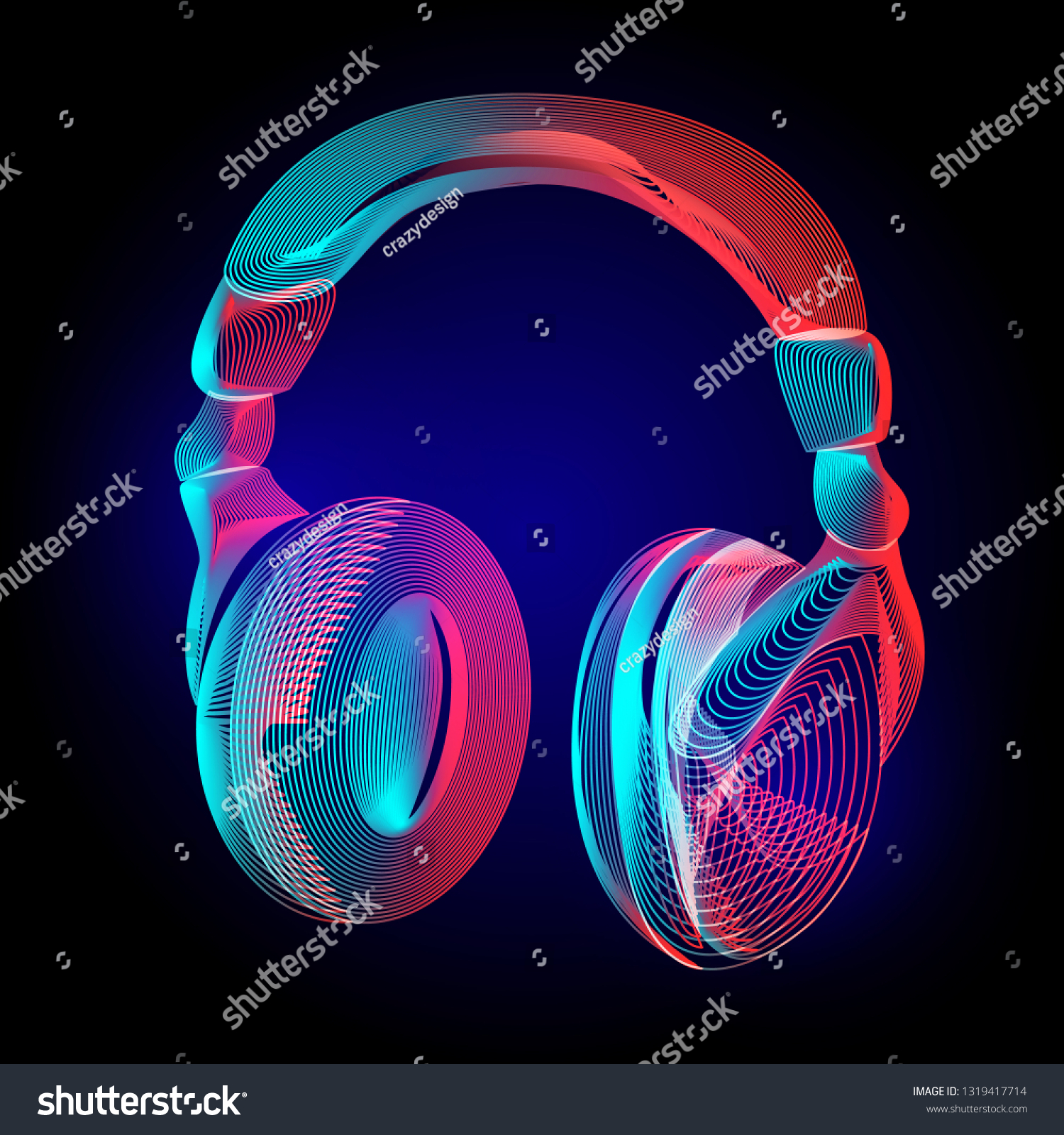 Vector Colorful Headphones Music Sound Earphones Stock Vector (Royalty ...