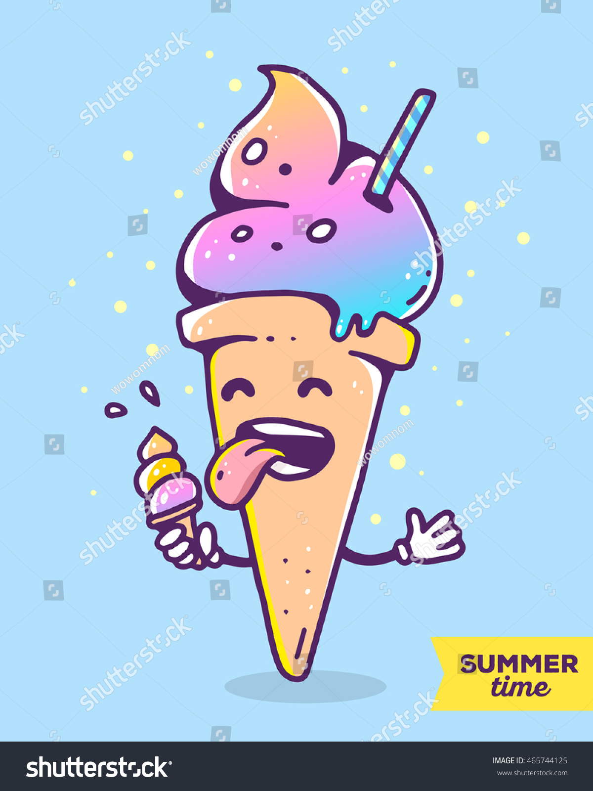 Vector Colorful Illustration Gradient Character Ice Stock Vector 