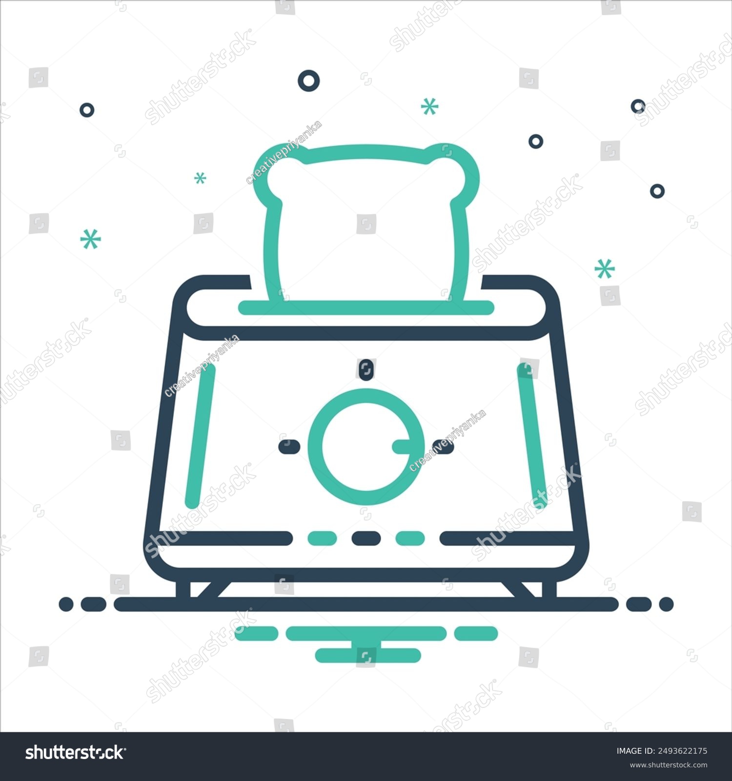 recommend clip art: Vector colorful mix icon for toaster