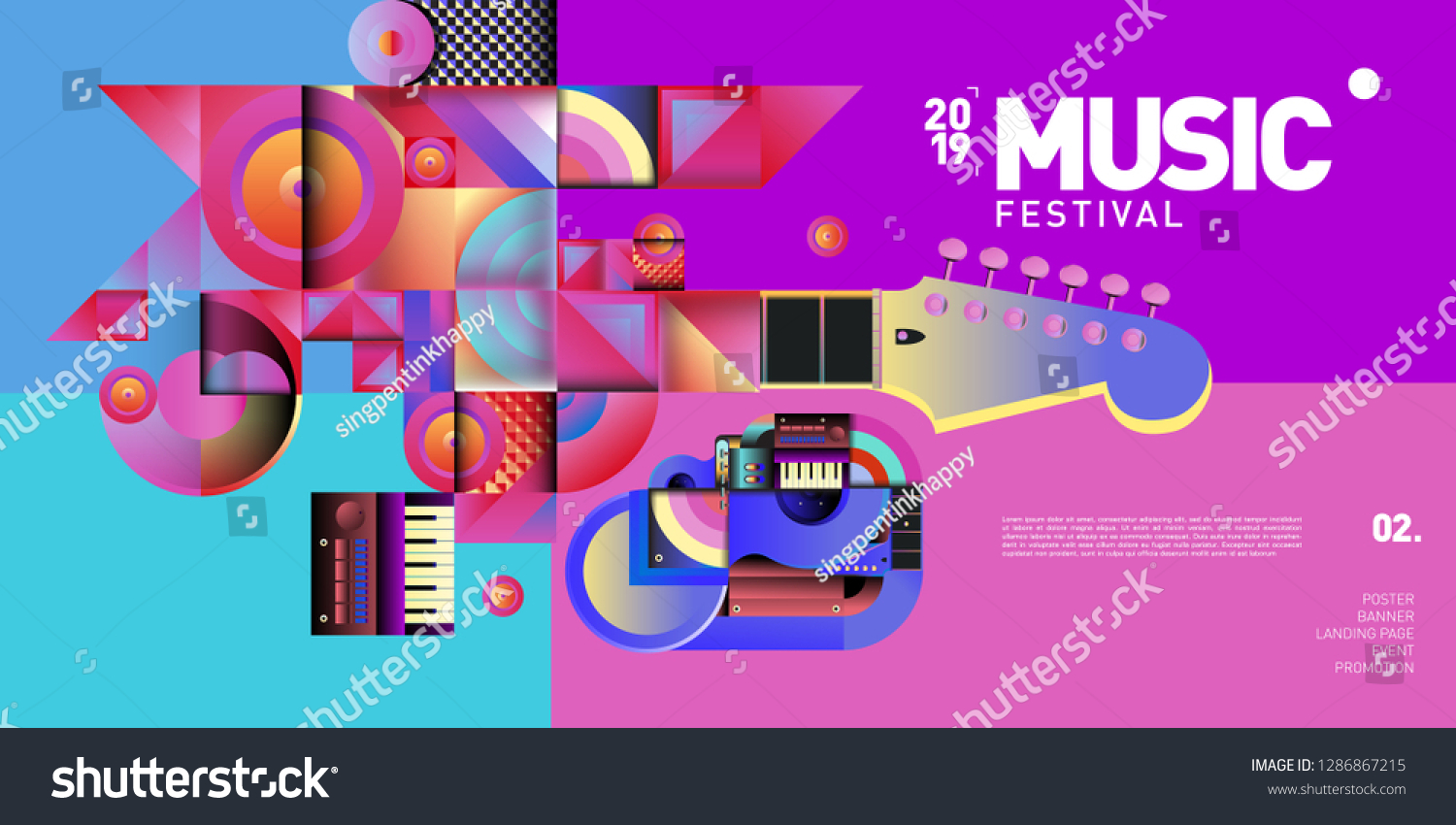 Vector Colorful Music Festival Event Banner Stock Vector Royalty Free