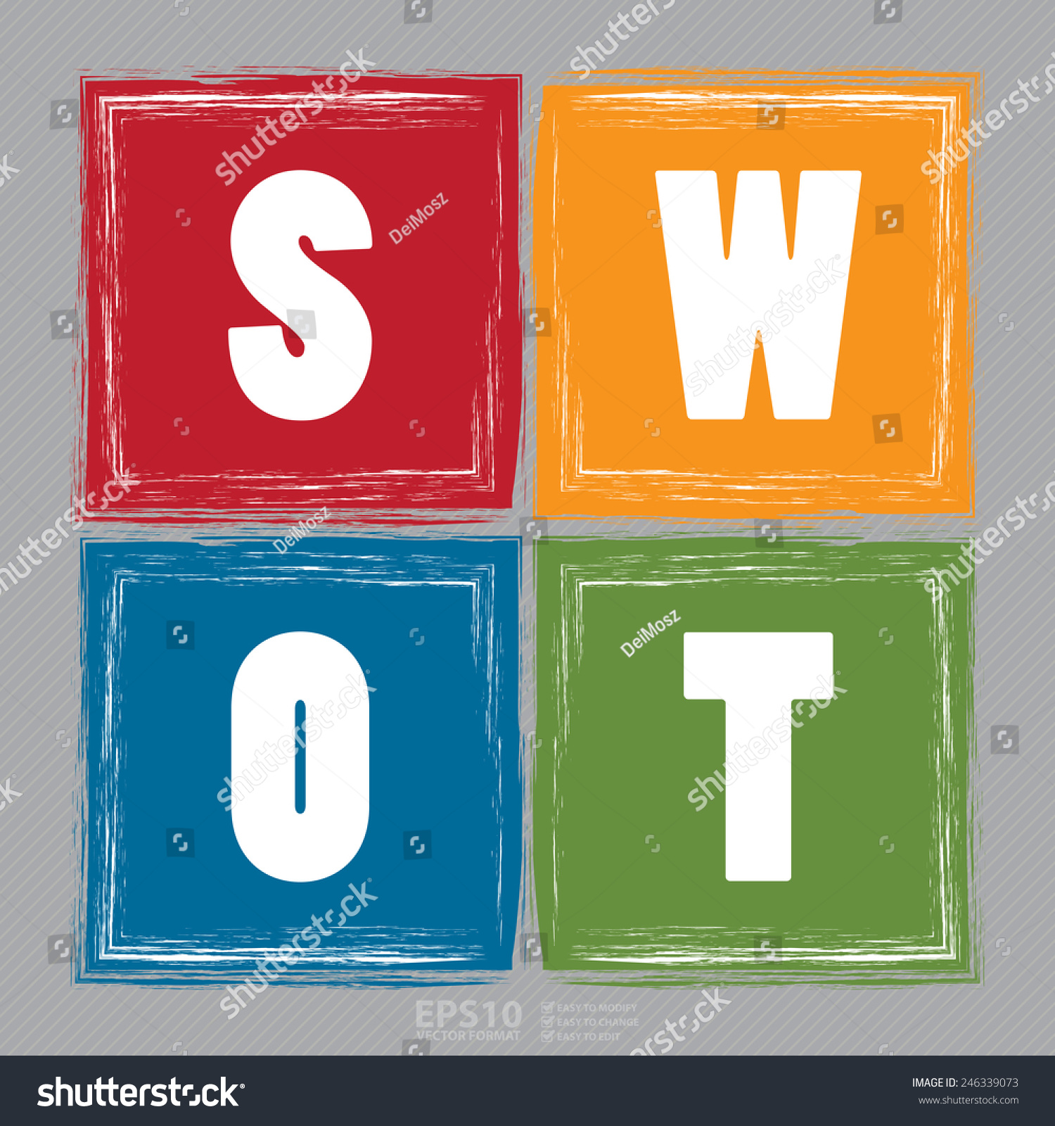 Vector Colorful Swot Banner Icon Label Stock Vector (Royalty Free ...