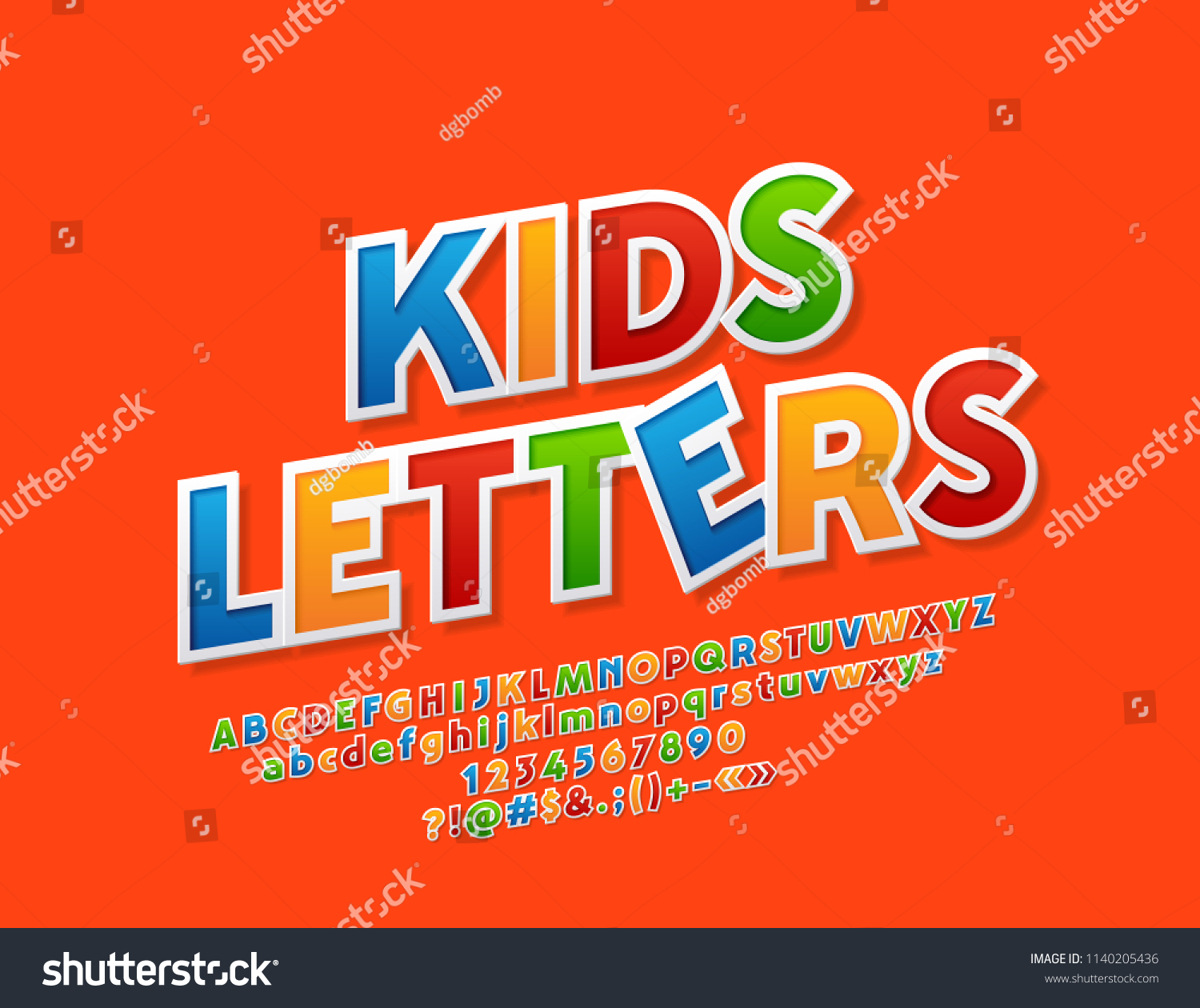 Vector Colorful Unusual Kids Font Bright Stock Vector Royalty Free