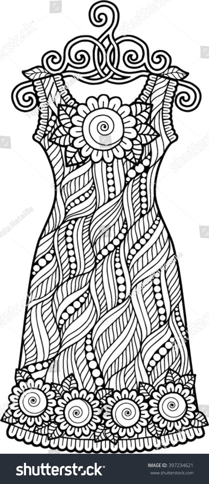 s Vintage Dress Coloring Pages  Best Free