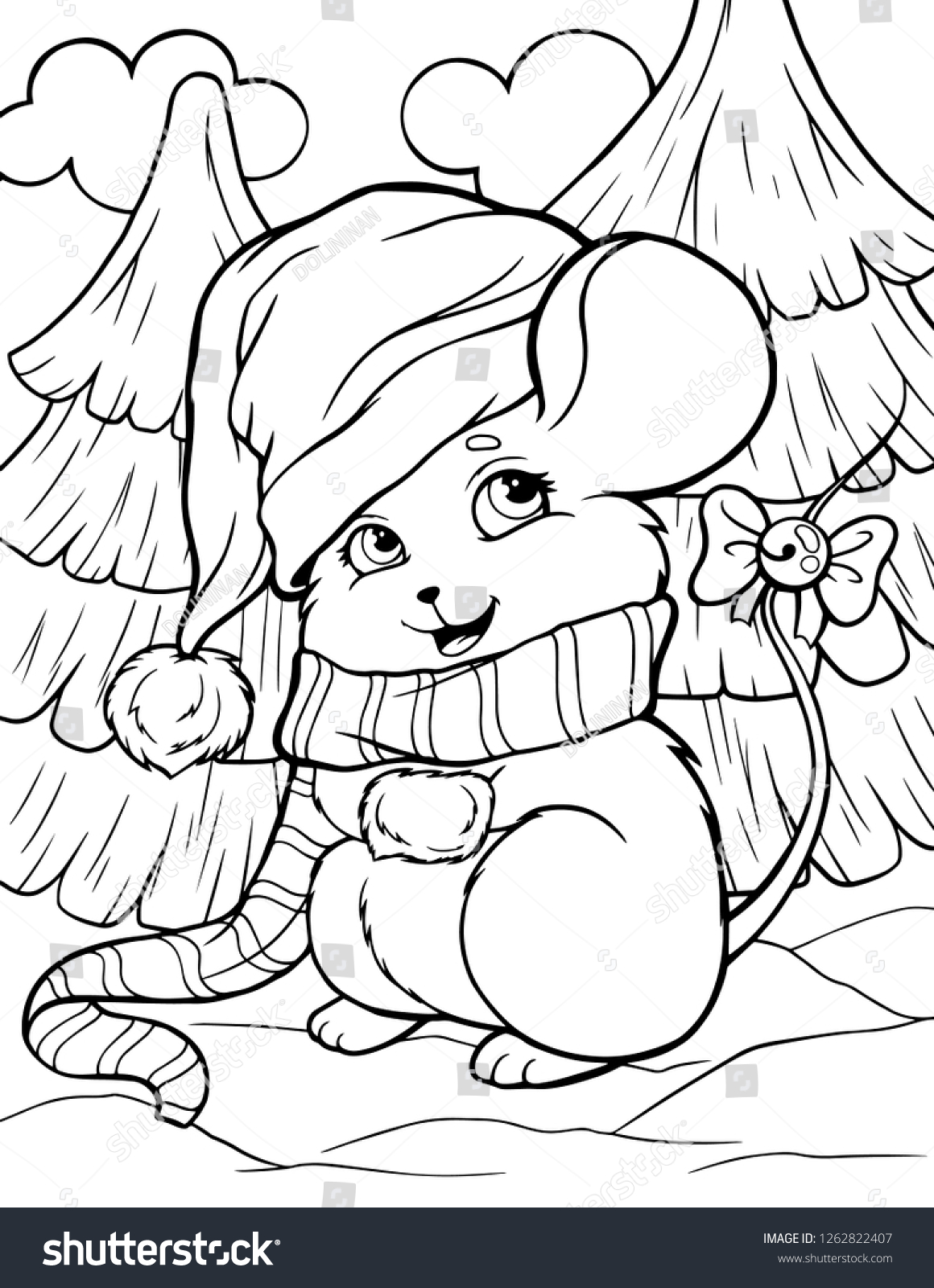 Vector Coloring Page Children Cute Animals Stock Vector Royalty ...