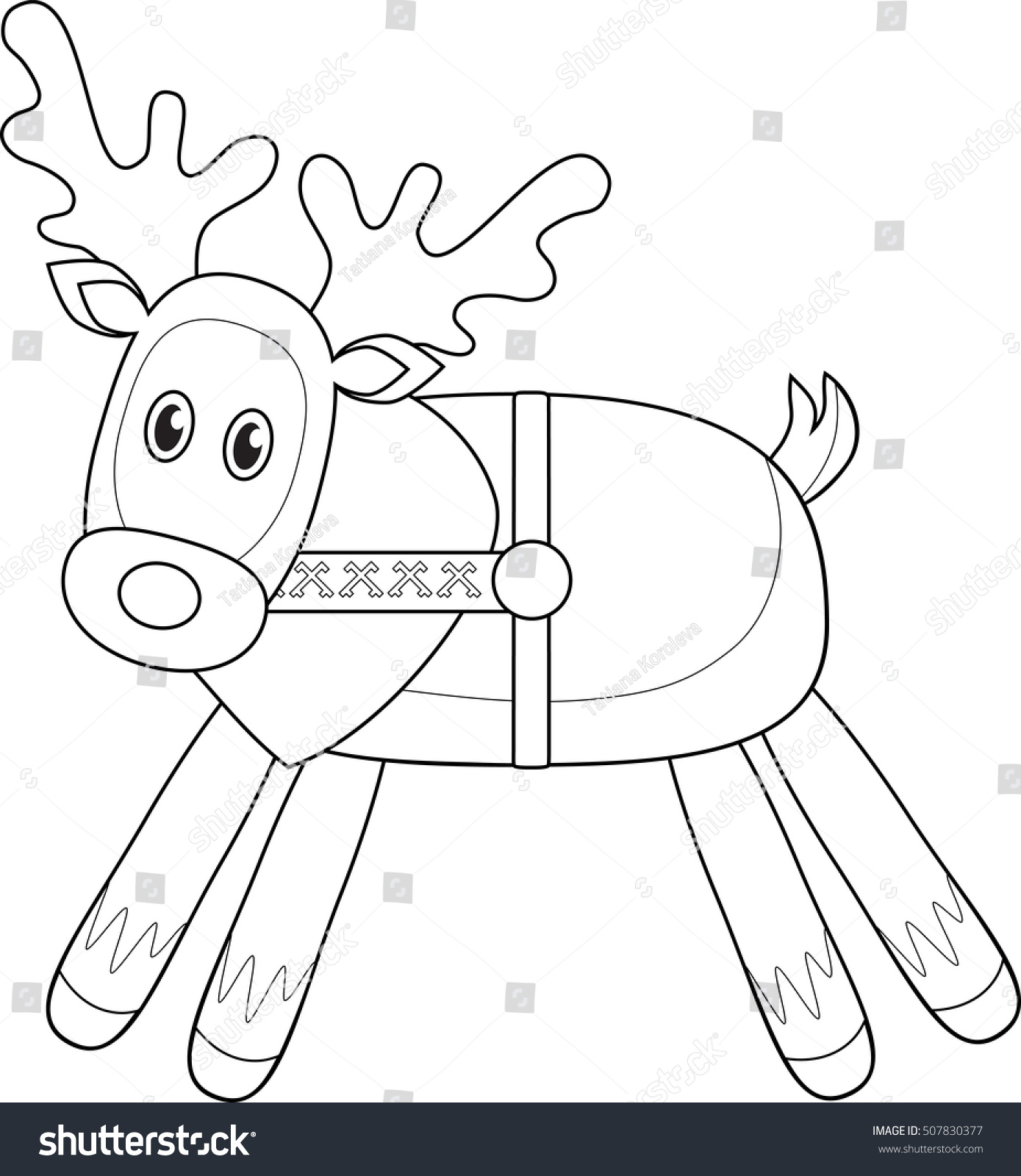 Reindeer Peeking Coloring Page Reindeer Peeking Coloring Page
