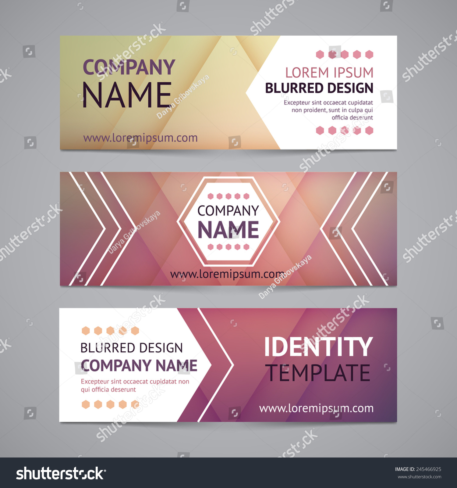 Vector Company Banners Blurred Backgrounds Identity Stock Vector ...