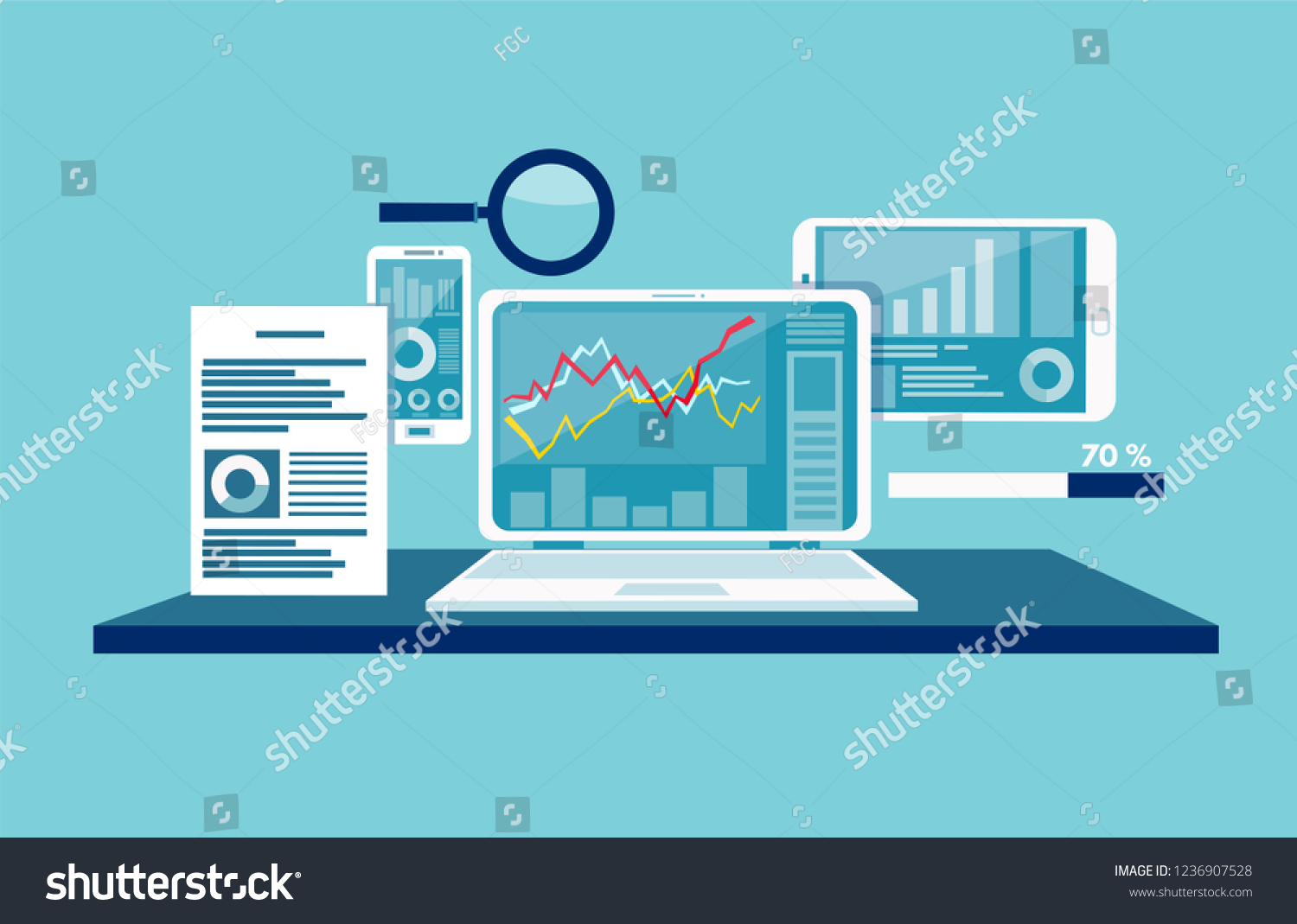 Vector Concept Data Monitoring Web Traffic Stock Vector (Royalty Free ...