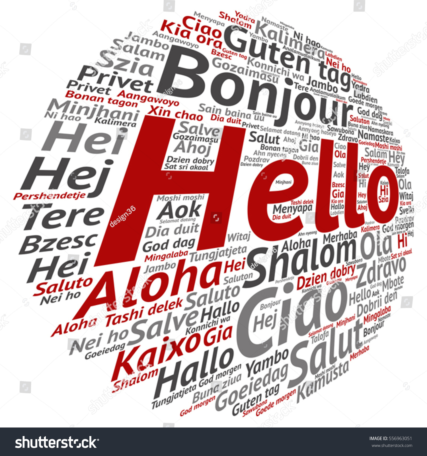 Vector Concept Conceptual Abstract Hello Greeting Stock Vector Royalty Free