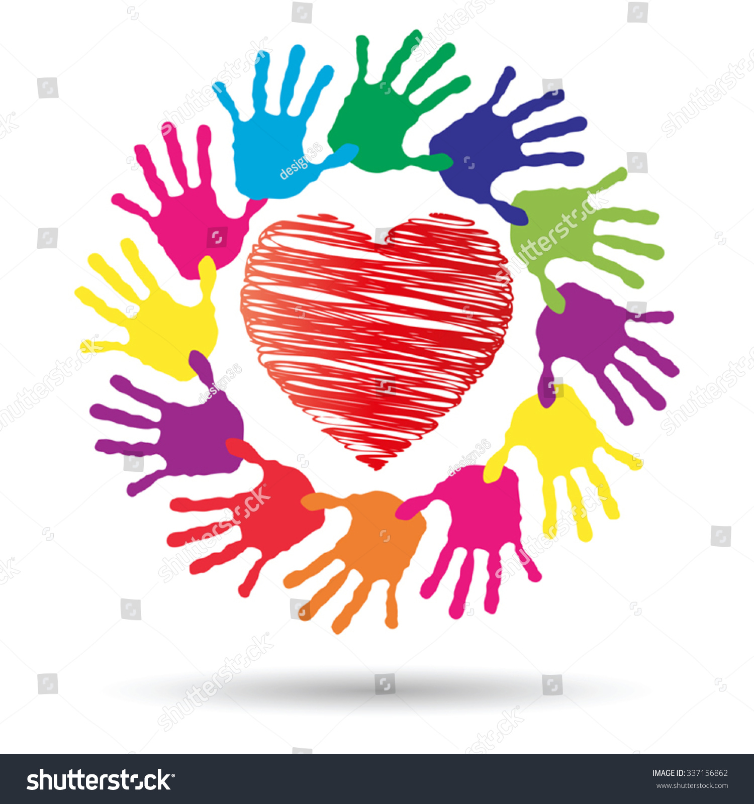 Vector Concept Or Conceptual Red Heart Symbol With Child Human Hand ...