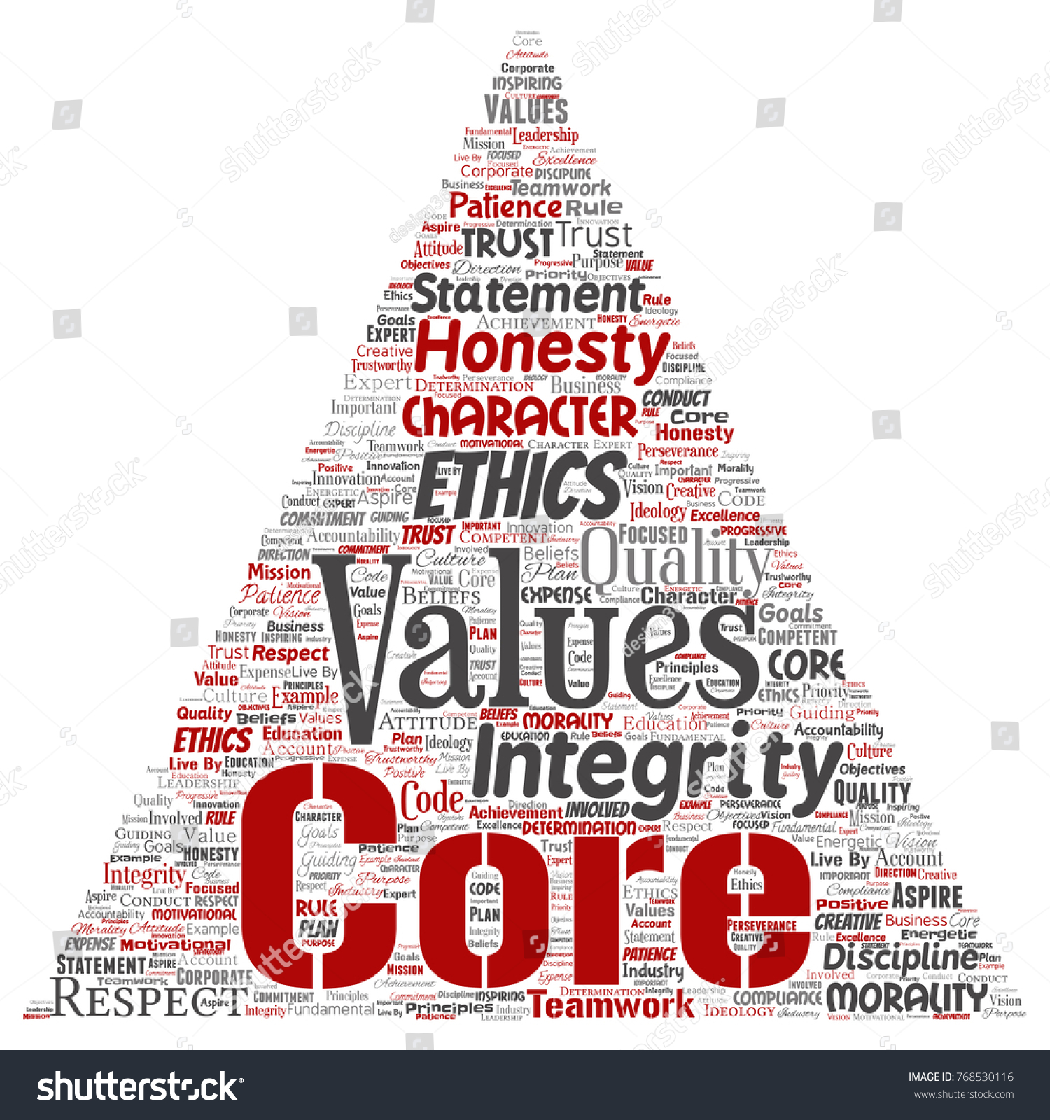 Vector Conceptual Core Values Integrity Ethics Stock Vector Royalty Free 768530116 4201