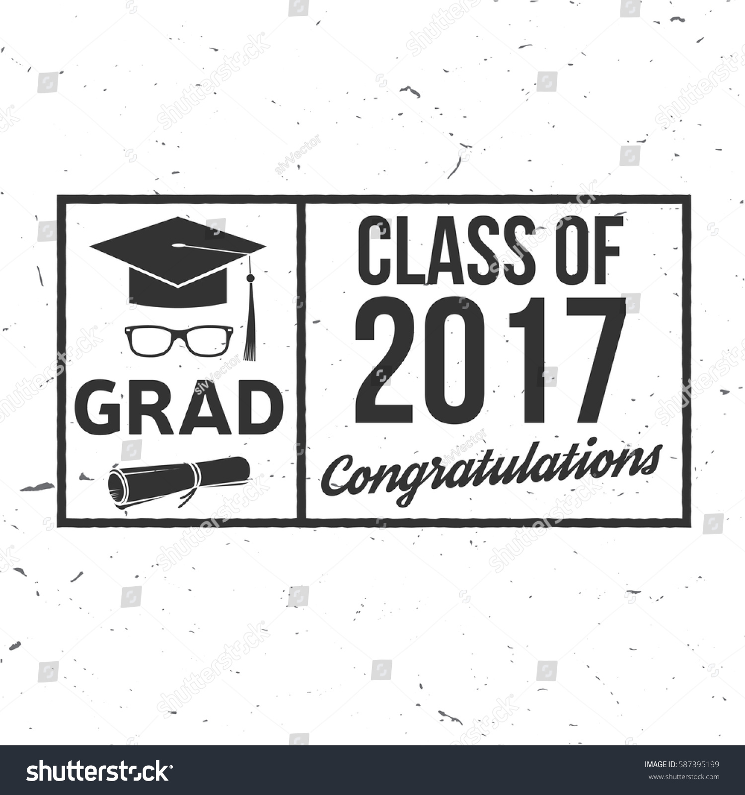 Vector Congratulations Graduates Class 2017 Badge Stock Vector ...