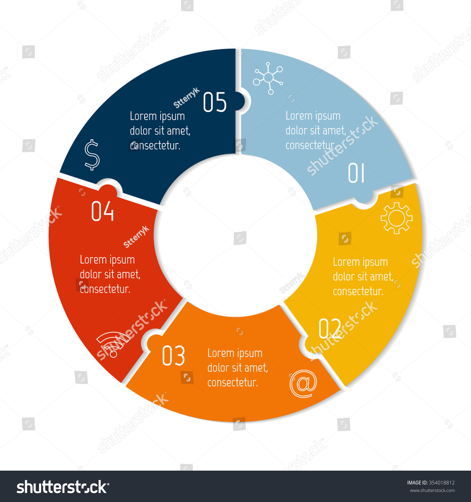 Vector Connected Puzzle Infographic Diagram Circular 库存矢量图（免版税）354018812 Shutterstock 4761