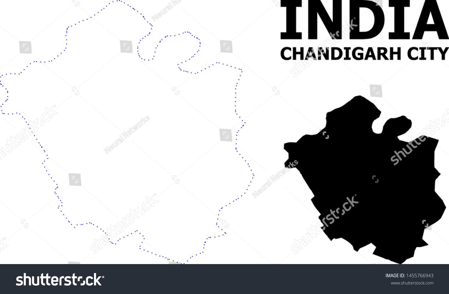 Vector Contour Map Chandigarh City Caption Stock Vector (Royalty Free ...