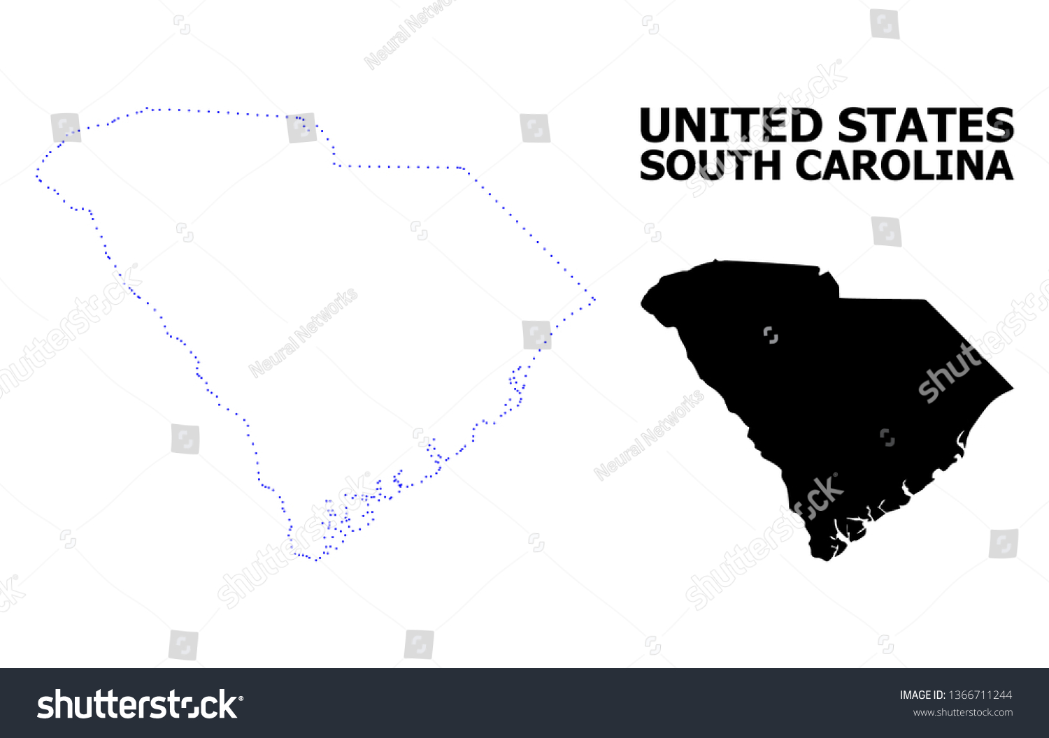 Vector Contour Map South Carolina State Stock Vector (Royalty Free ...