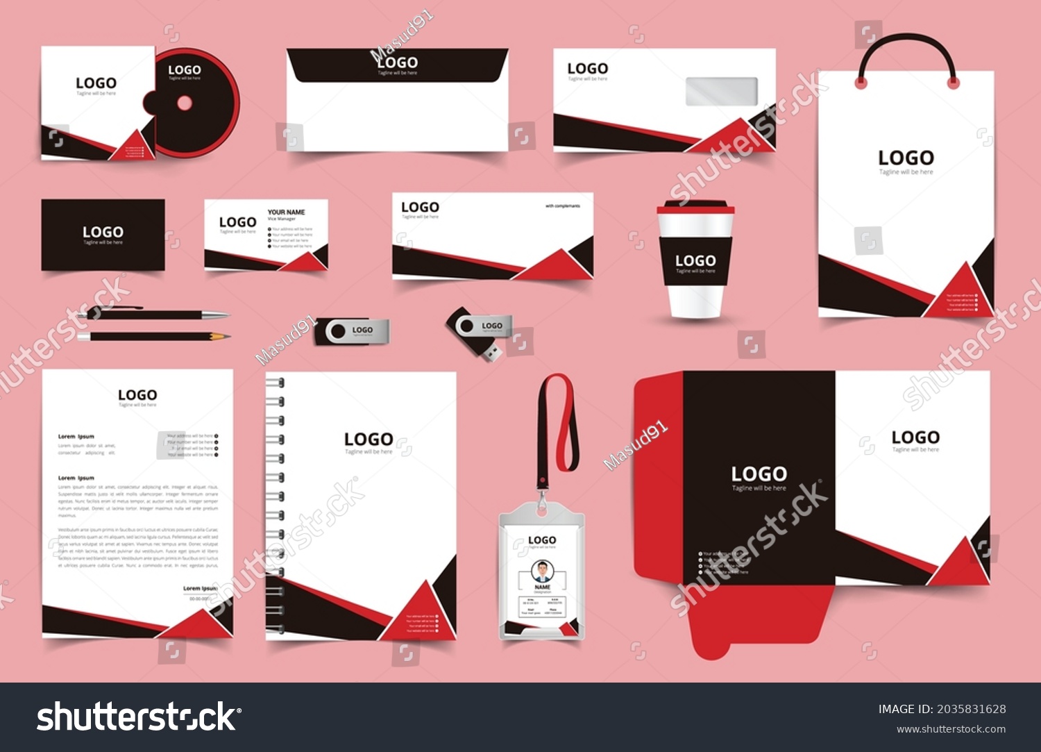 Vector Corporate Identity Design Template Stationery Stock Vector Royalty Free 2035831628 0799