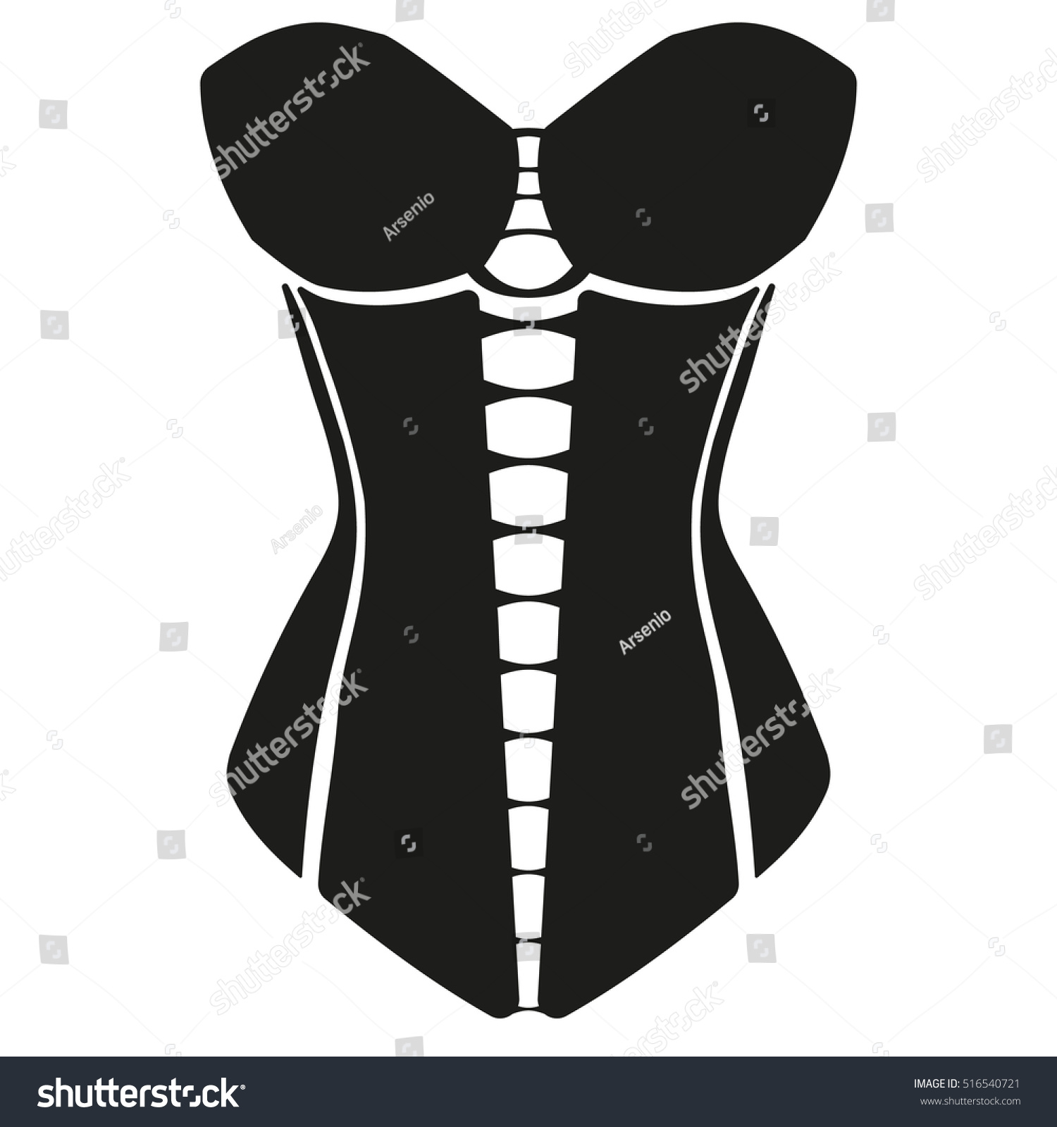 Vector Corset, One Color Corset, - 516540721 : Shutterstock