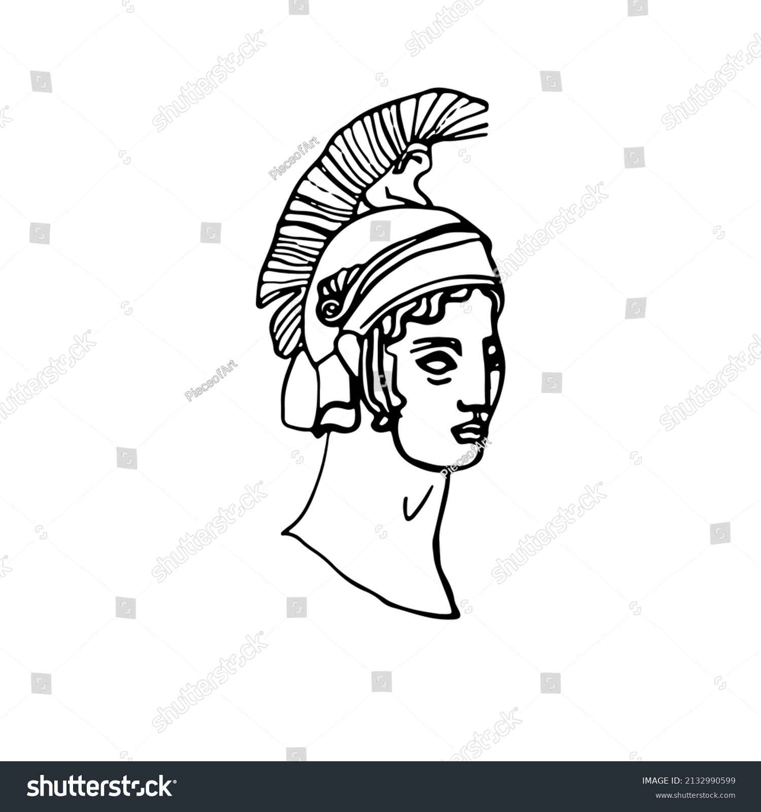 Vector Countinious Line Drawing Ancient Greek Stock Vector (Royalty ...