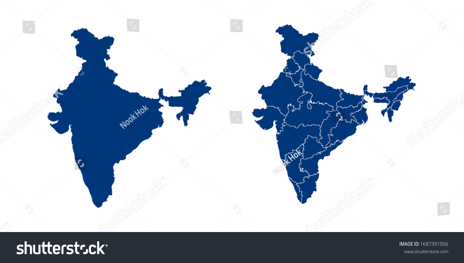 Vector Couple Color Navy Map India Stock Vector Royalty Free 1687391056 