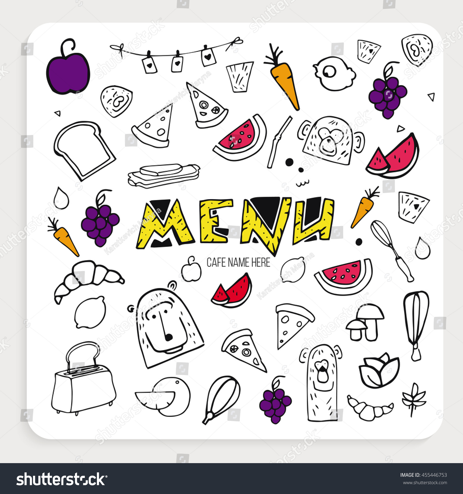 vector cover cafe menu childrens menu stock vector 455446753 vector cover cafe menu childrens menu stock vector 455446753