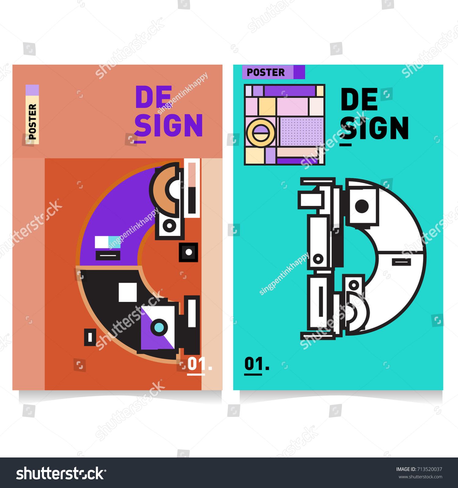 Vector Covers Design Set With Retro Style Cool Geometric Memphis Vector Covers Design Set With Retro Style Cool Geometric Memphis