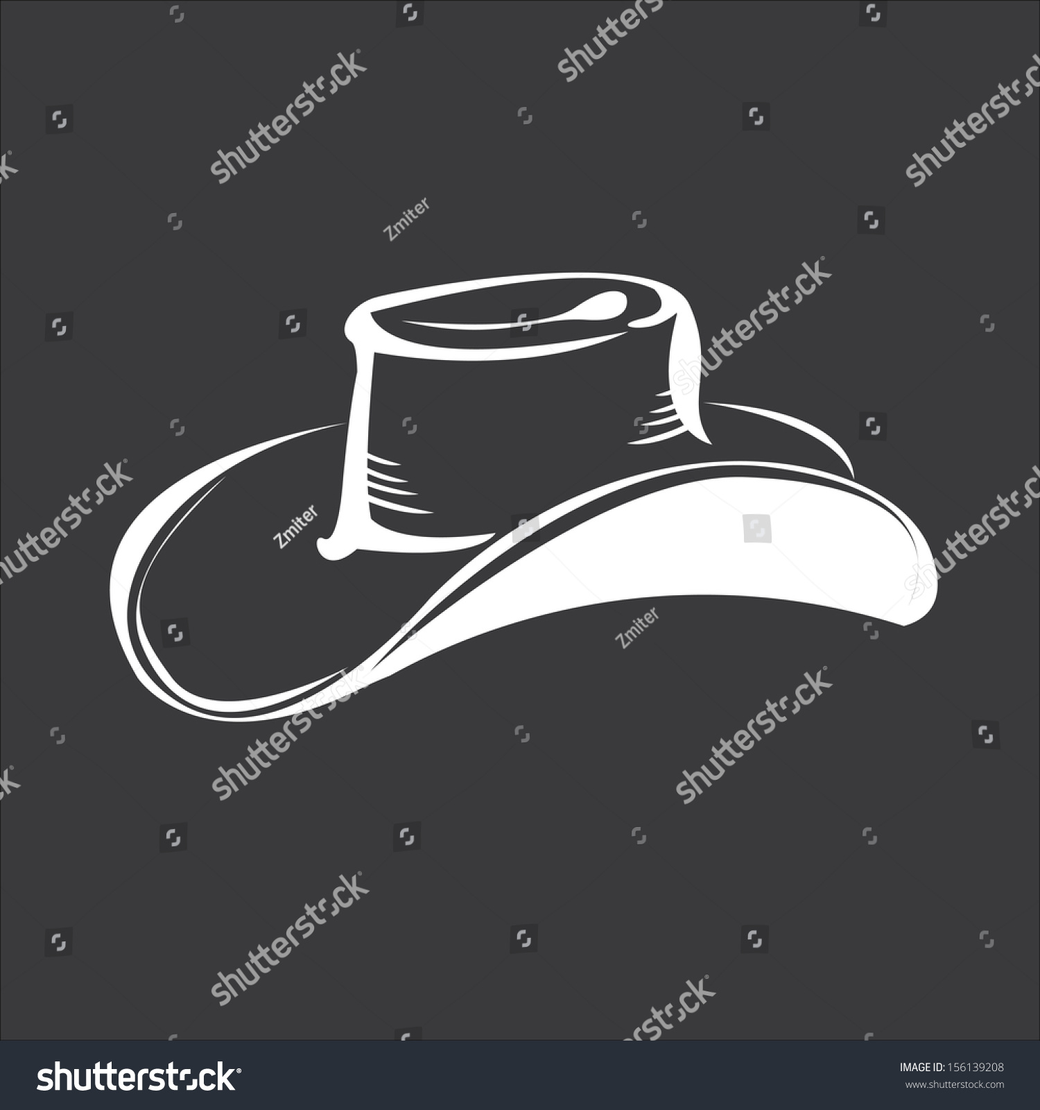 Vector Cowboy Hat Silhouette - 156139208 : Shutterstock