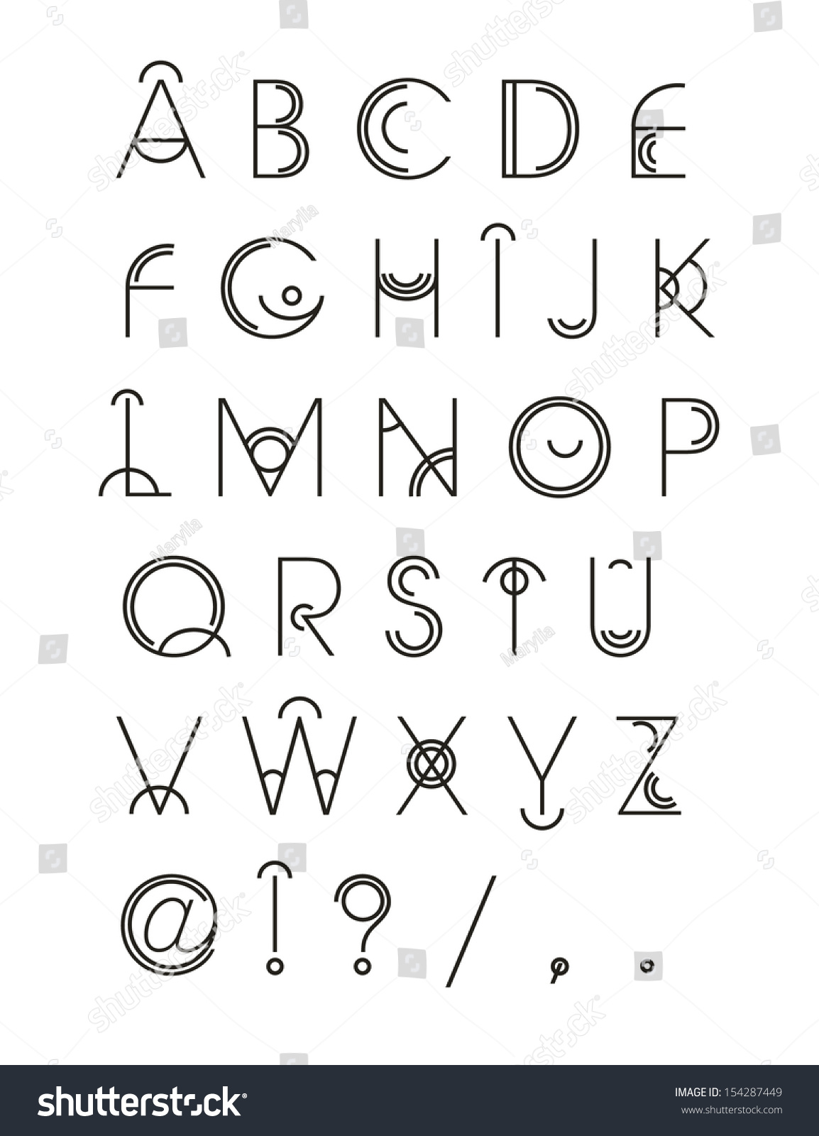 Printables A To Z Stylish Font Style vector creative cosmic hipster geometric stylish stock font