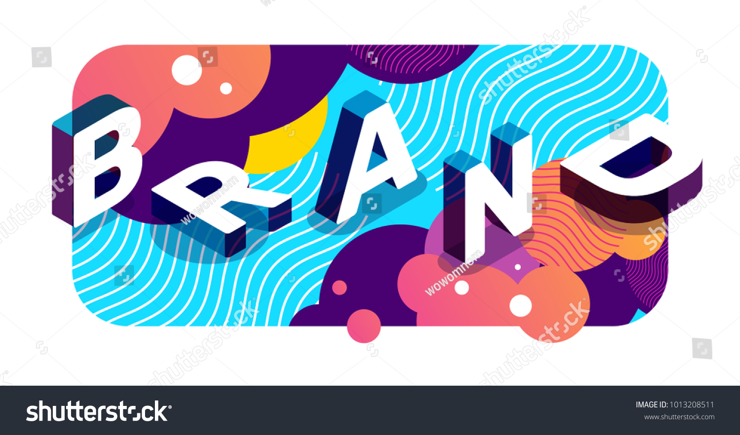 vector creative illustration 3 d word brand のベクター画像素材