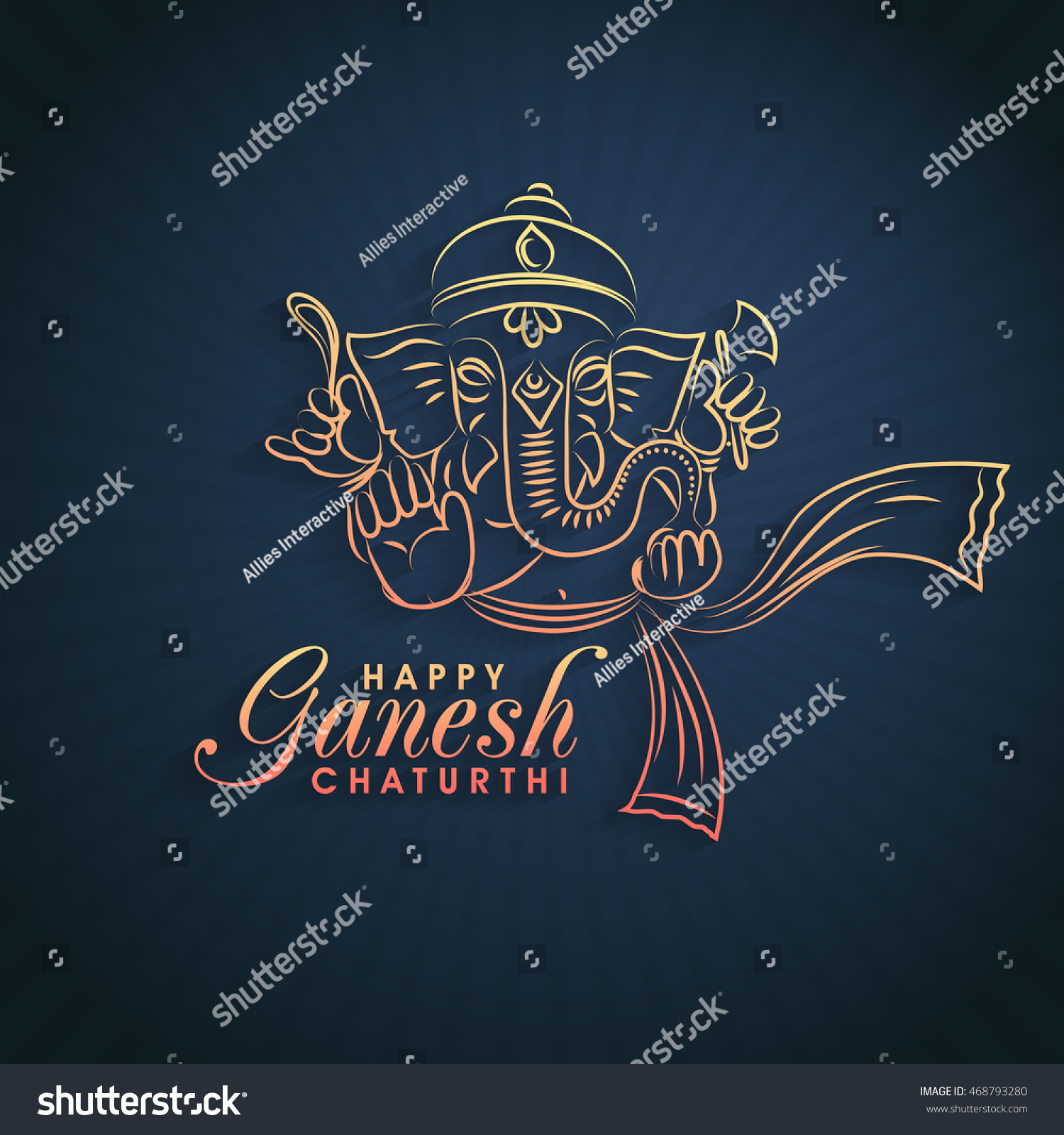 Vector Creative Illustration Lord Ganesha On Stock Vector