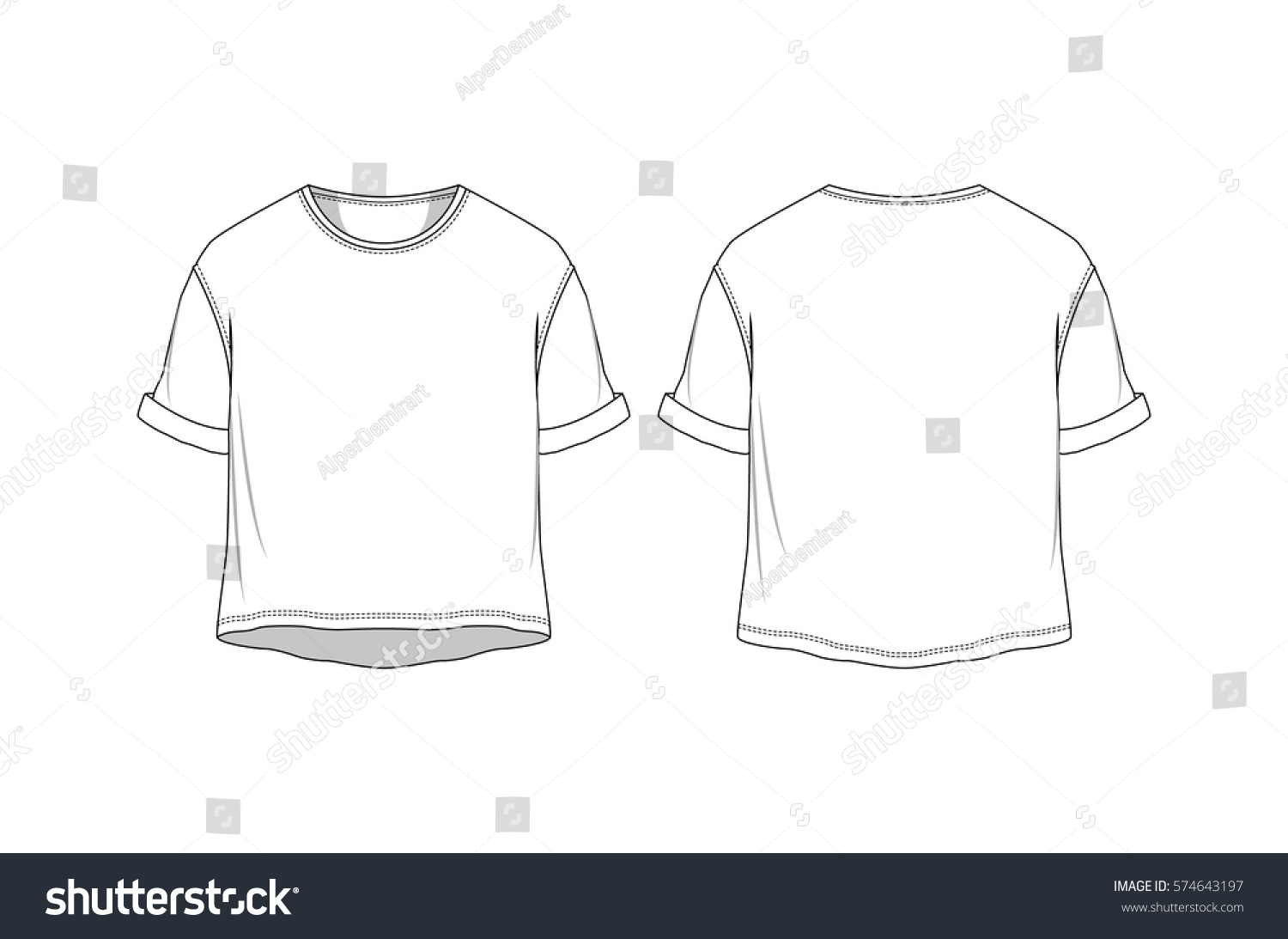 t vector download shirt free outline T Vector Basic Vector 574643197 Crop Shirt Stock