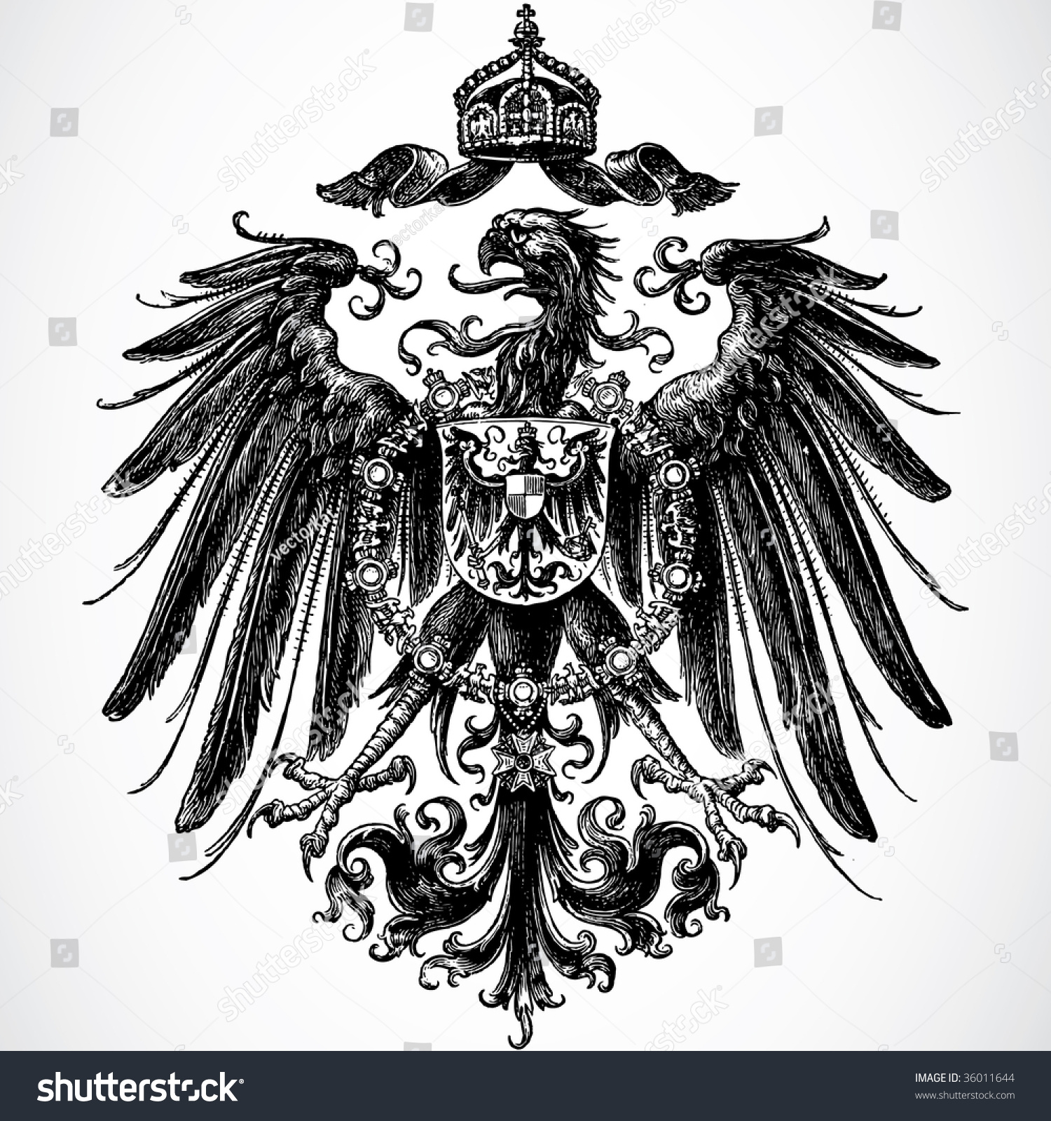 Vector Crown Eagle Ornament Stock Vector (Royalty Free) 36011644